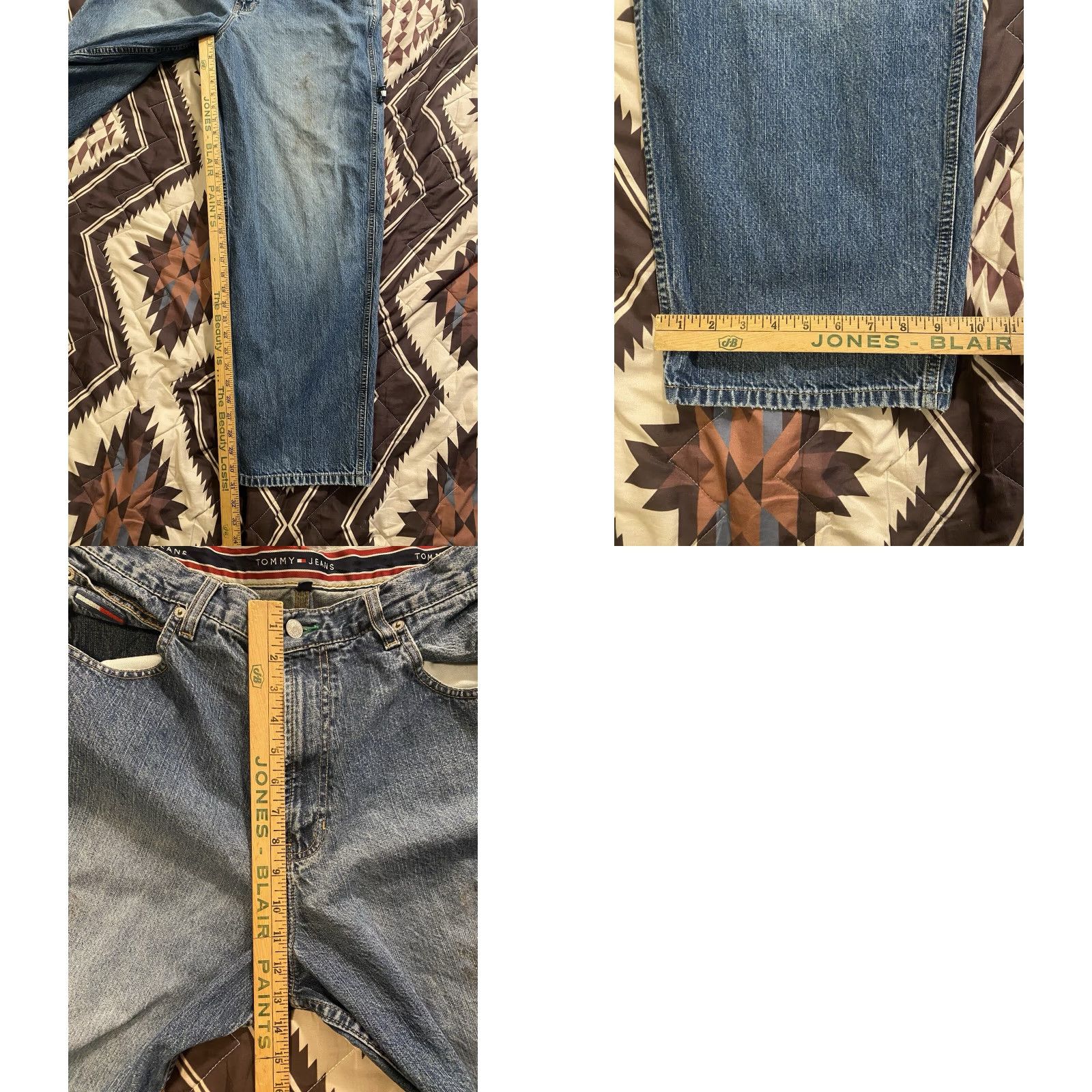 Tommy Hilfiger VINTAGE Tommy Jeans Baggy Carpenter Jeans 34x32 Medium Wash 90s Hip Hop Flag Mens Jeans Size US 34 / EU 50 - 9 Thumbnail