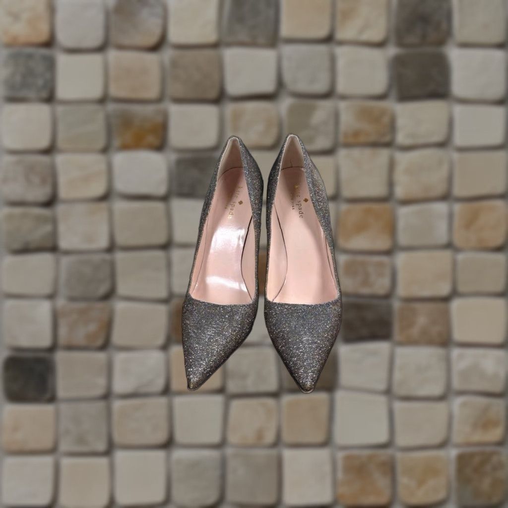 Vintage VINTAGE Kate Spade New York Heels Womens 9 B Licorice Glitter Pump Pointed Toe Size US 9 / IT 39 - 1 Thumbnail