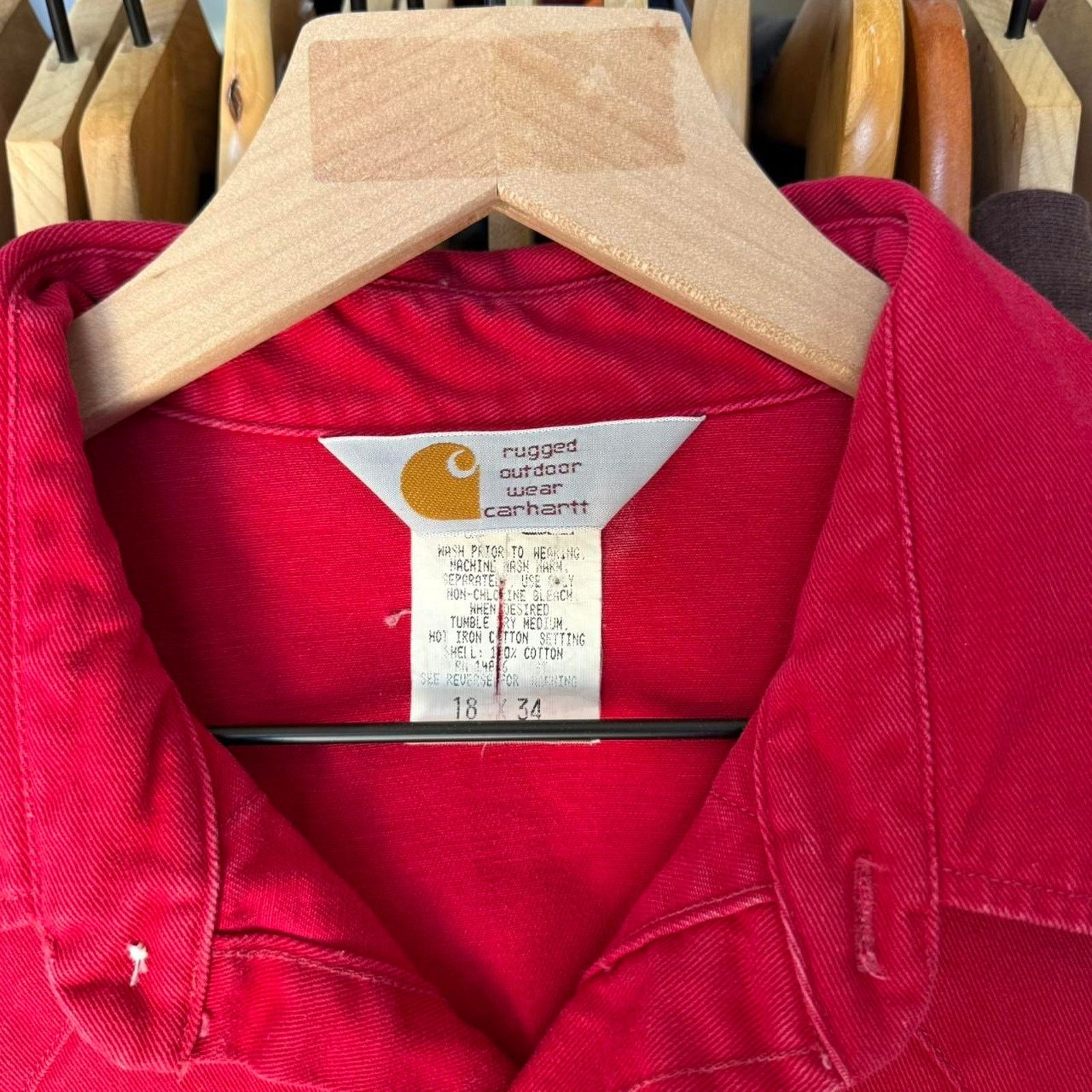 Carhartt Vintage 90s Union Made Carhartt Western Pearl Snap Size US XL / EU 56 / 4 - 1 Thumbnail