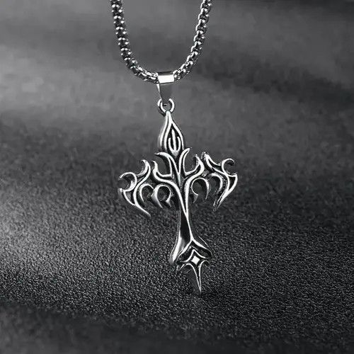VIBE Cross Pendant Stainless Steel Chain Necklace Size ONE SIZE - 3 Thumbnail