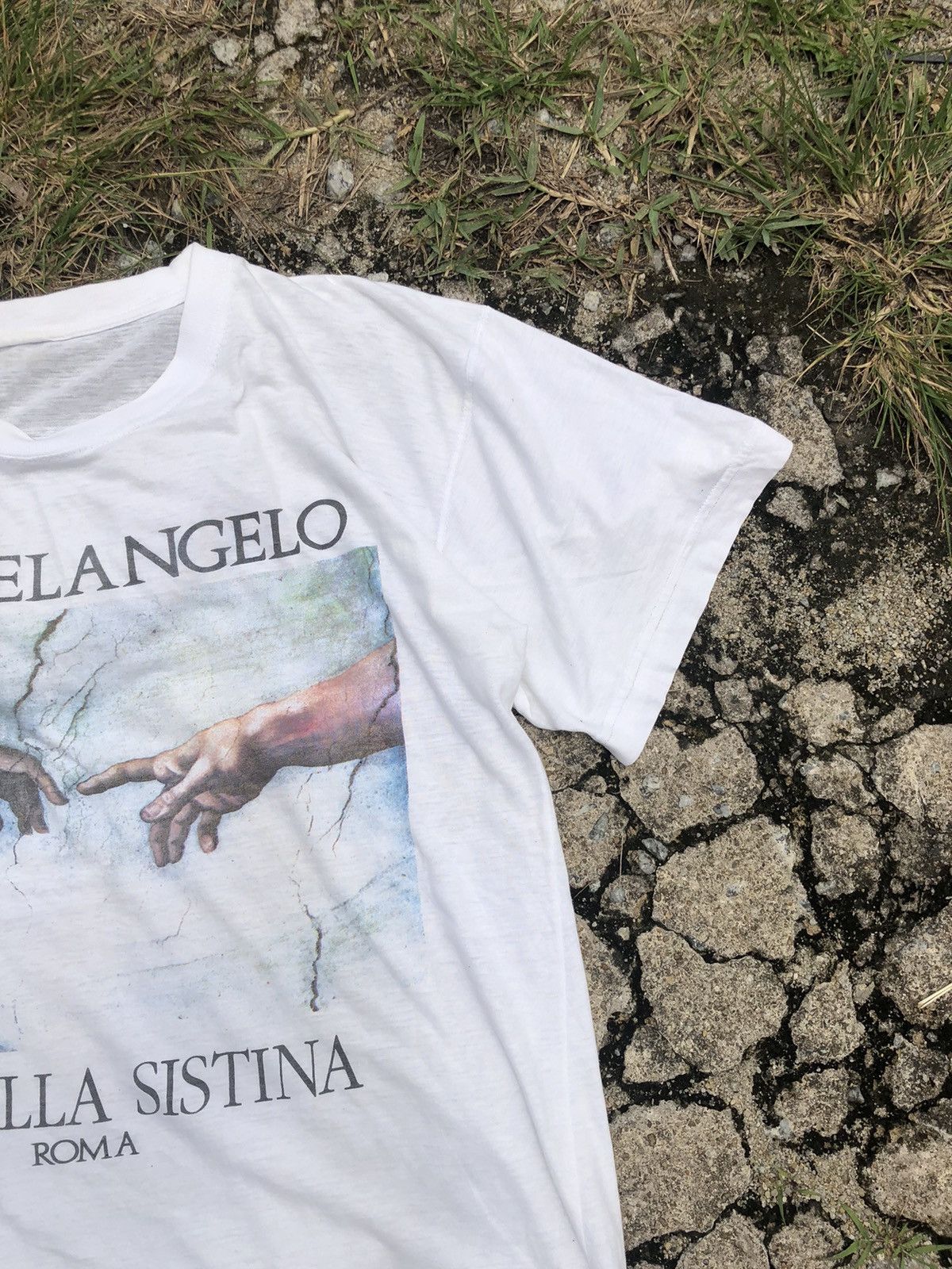 Vintage Vintage Art Michelangelo Cappella Sistina Roma Tshirt Size US L / EU 52-54 / 3 - 6 Thumbnail
