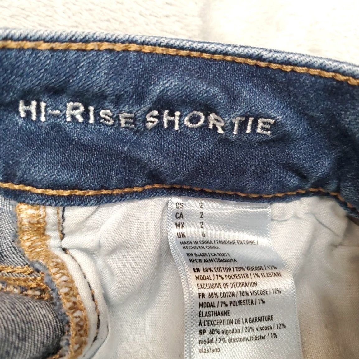 American Eagle Outfitters American Eagle Shorts Womens 2 Denim Micro Mini Shortie Super Stretch Cutoff Size 26" / US 2 / IT 38 - 3 Thumbnail