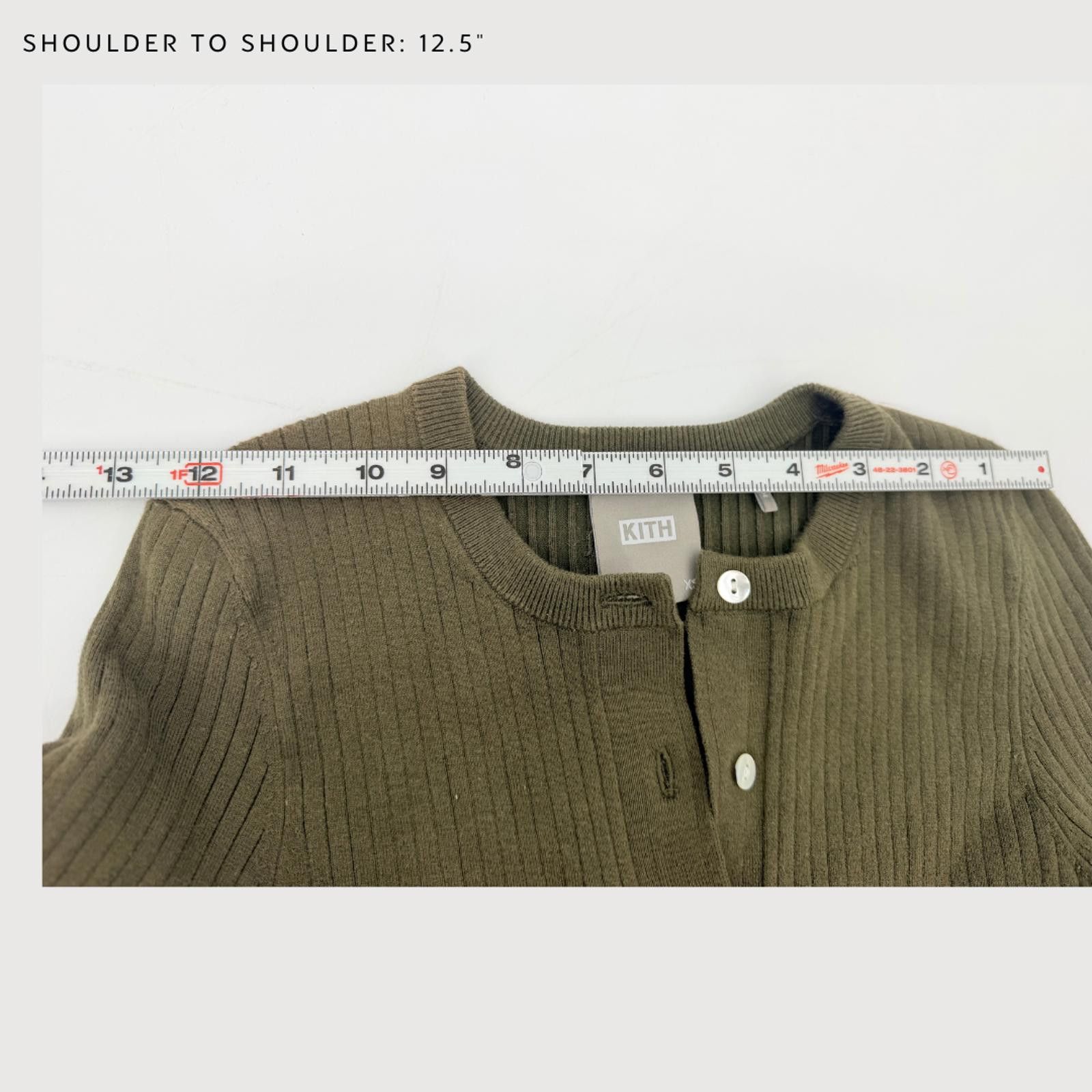 Kith Kith Cropped Ribbed Cardigan Olive XS Size XS / US 0-2 / IT 36-38 - 8 Thumbnail
