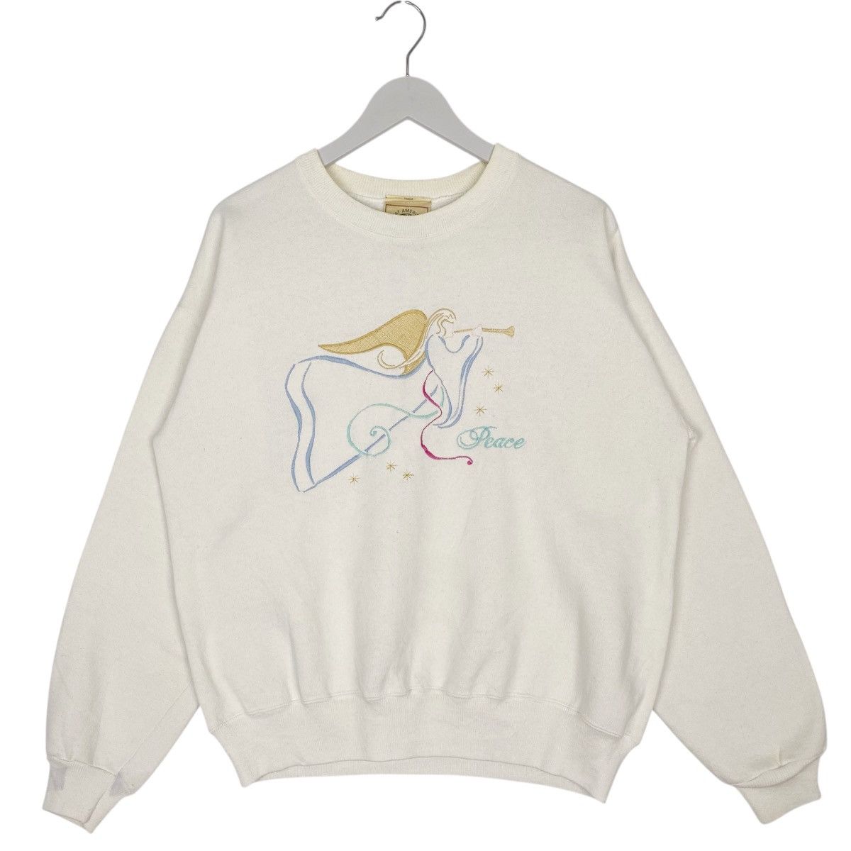 Other Vintage Peaceful Sweatshirt Crewneck White Size M Size US M / EU 48-50 / 2 - 1 Thumbnail