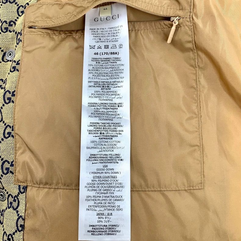 Gucci Gucci 24 brown logo printed full-print cotton hooded down j Size US S / EU 44-46 / 1 - 8 Thumbnail
