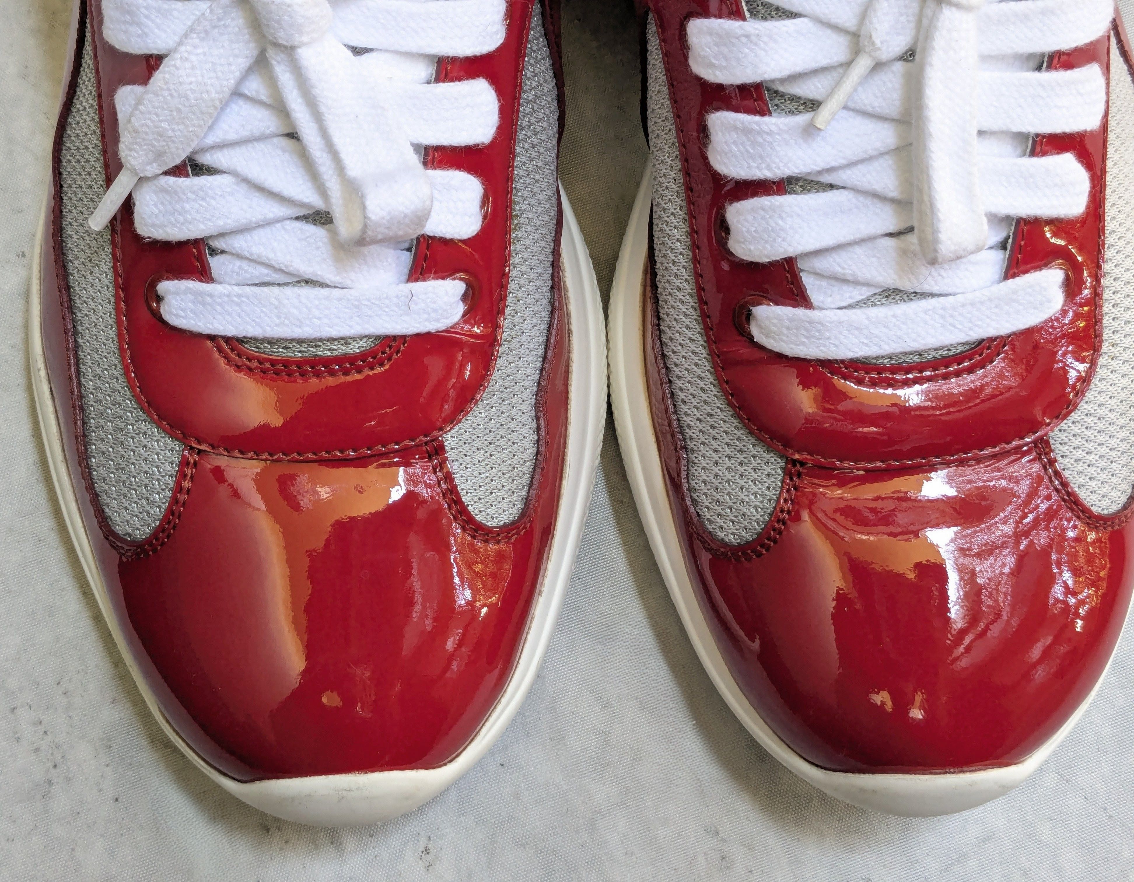 Prada Prada America's Cup Sneakers Red Patent Leather 11.5 Low Size US 11.5 / EU 44-45 - 4 Thumbnail