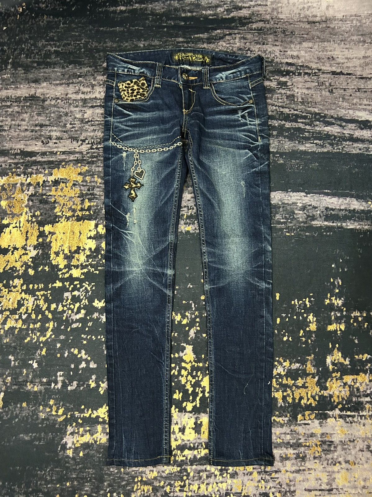 Ed Hardy Redpepper Cross Leopard Slim Jeans Size US 27 - 2 Thumbnail