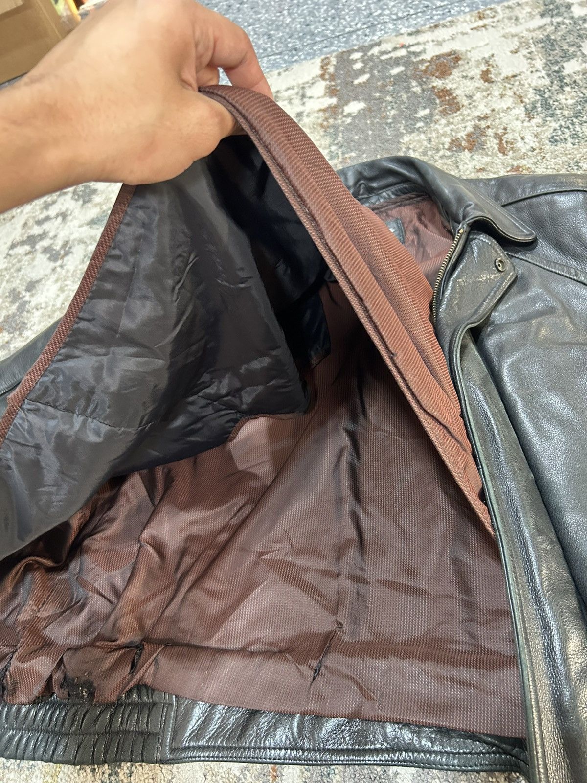 Wilsons Leather Vintage Black Leather Bomber Jacket Heavyweight Thinsulate Size US L / EU 52-54 / 3 - 10 Thumbnail