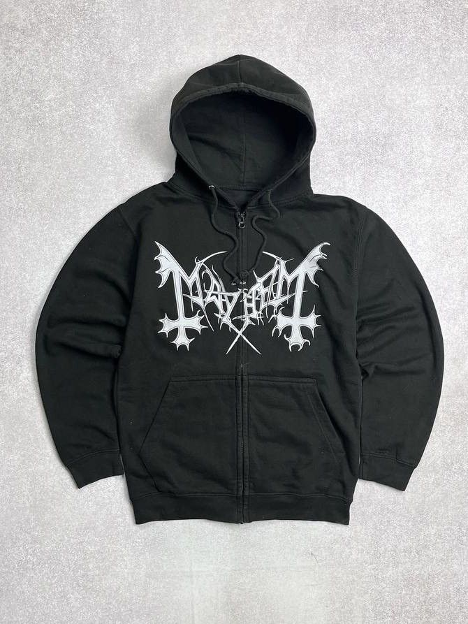 Band Tees Vintage Mayhem Mysteriis Dom Sathanas Boxy Zip Hoodie L Size US L / EU 52-54 / 3 - 2 Thumbnail