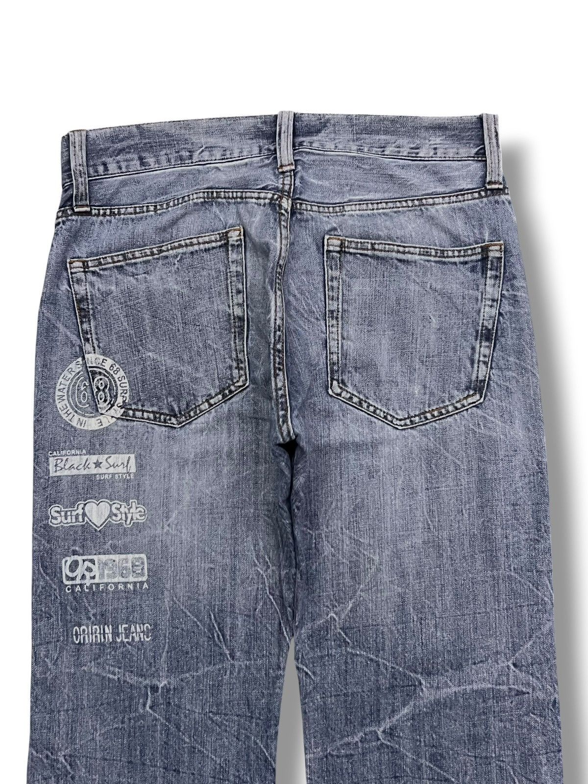 Japanese Brand Bootcut Vintage Oririn Jeans - Faded Thunder Wash,Distressed Size US 32 / EU 48 - 5 Thumbnail