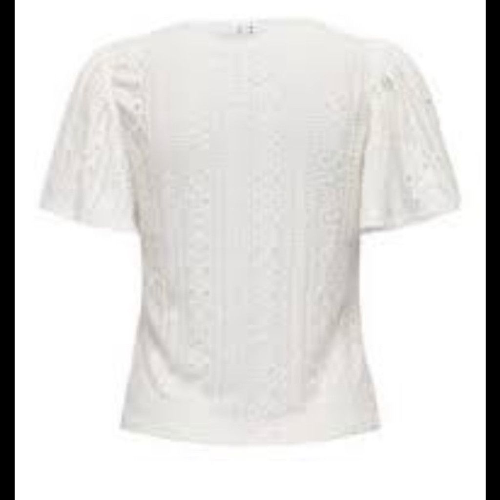 USA Olympics ONLY Eyelet Cottagecore Round Neck Boho White Lace Top Sz M Size L / US 10 / IT 46 - 6 Thumbnail