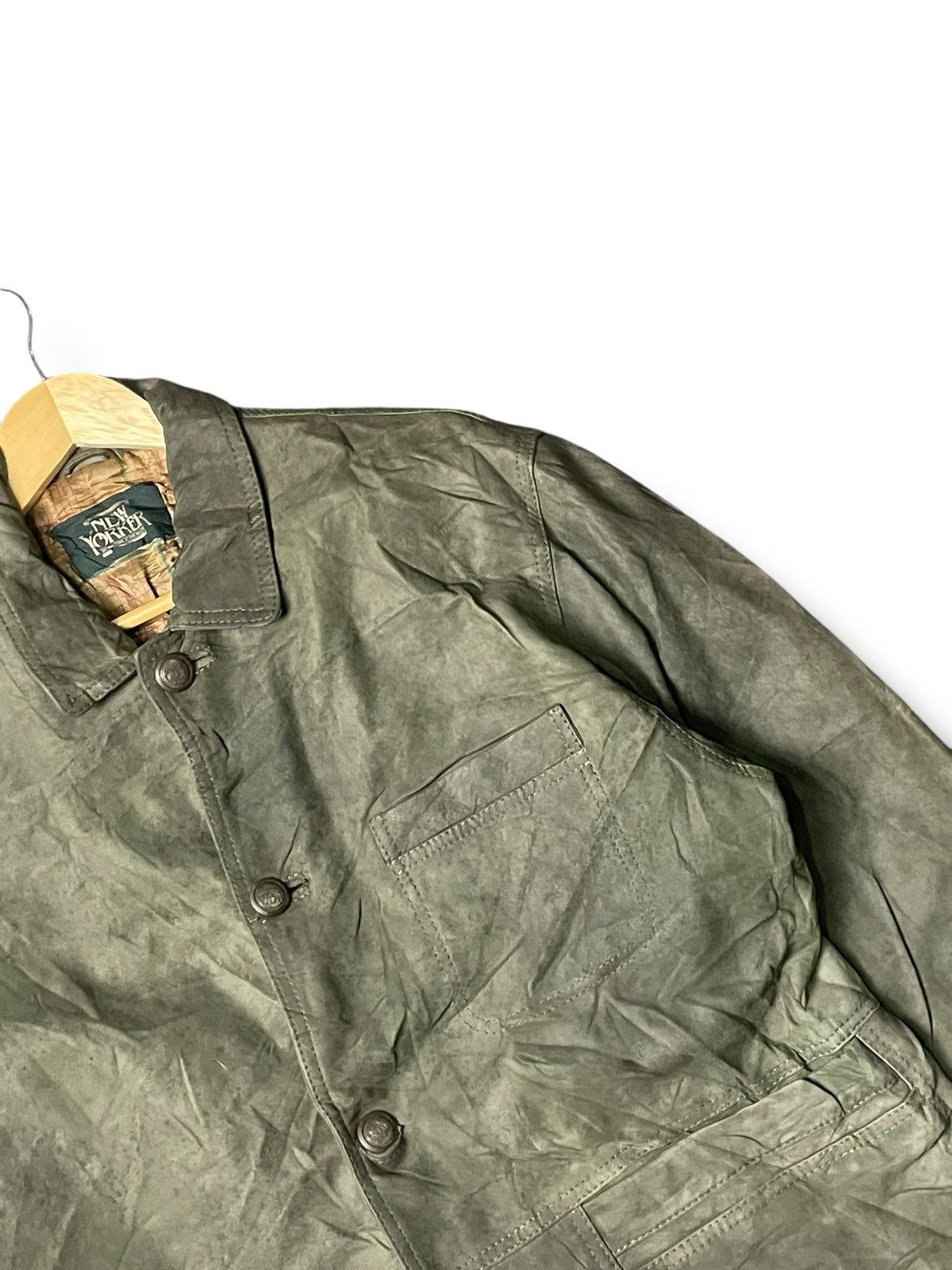 Vintage New Yorker Brand Wax Leather Jacket (64) Size US M / EU 48-50 / 2 - 2 Thumbnail