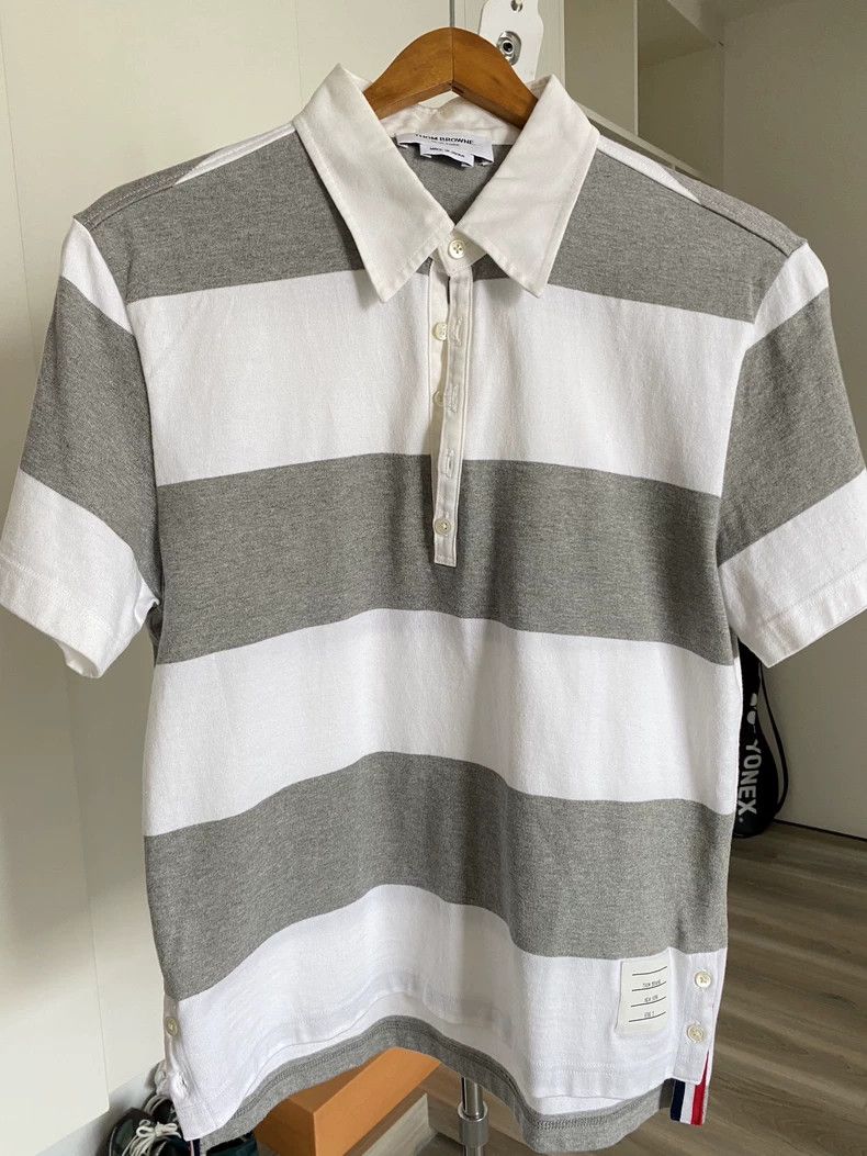 Thom Browne Thom Browne Cotton Short Sleeve Polo - dmc Size US S / EU 44-46 / 1 - 1 Thumbnail