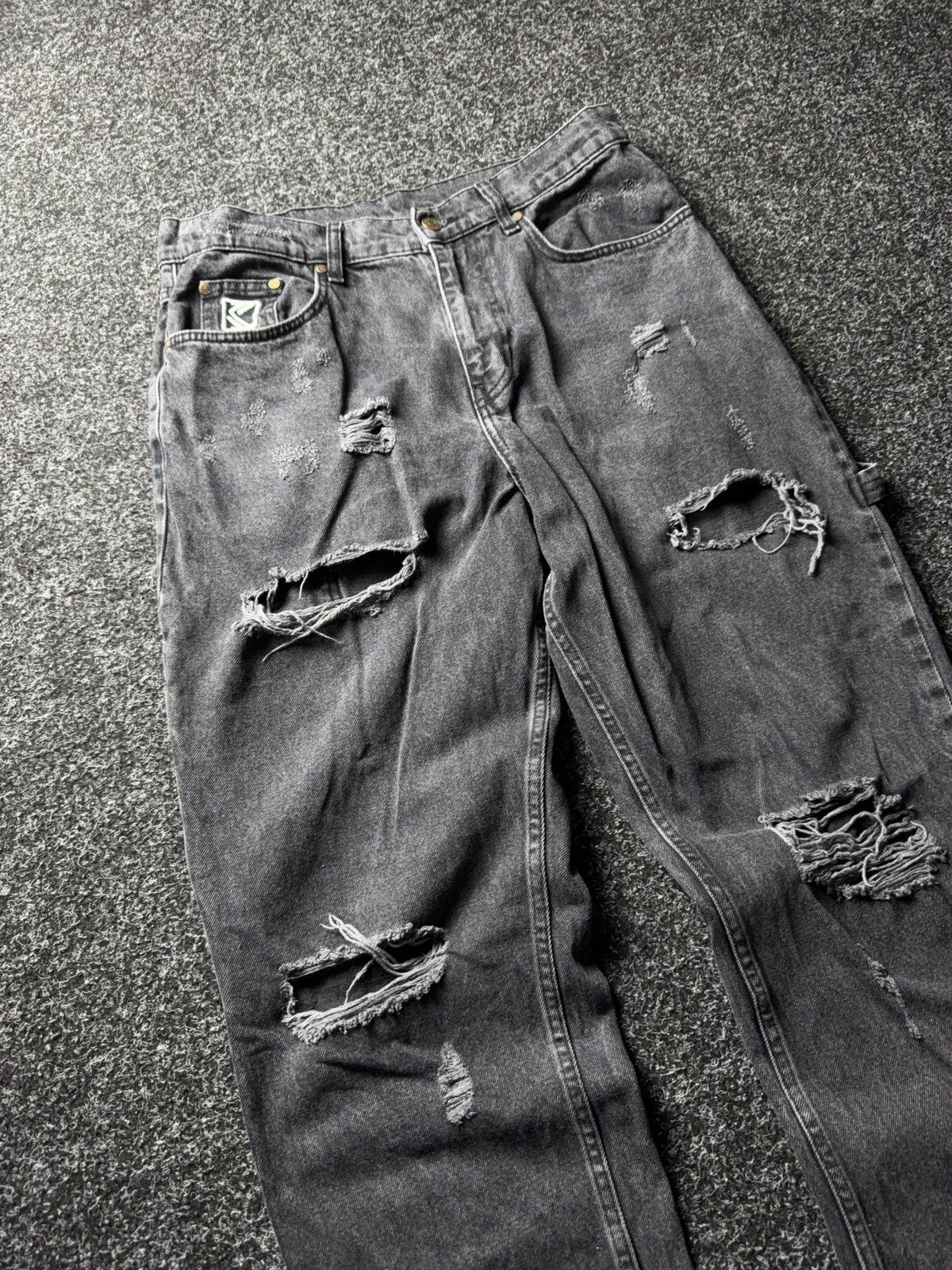 Karl Kani Vintage Karl Kani Carpenter SK8 00s Denim Jeans Black 90s Size US 31 - 6 Thumbnail