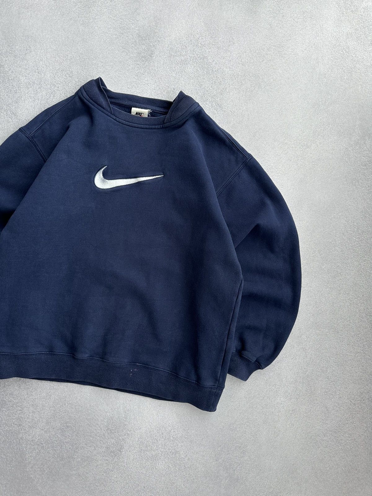 Nike × Vintage Vintage Nike Big Swoosh Woman Navy Sweatshirt Size M / US 6-8 / IT 42-44 - 3 Thumbnail