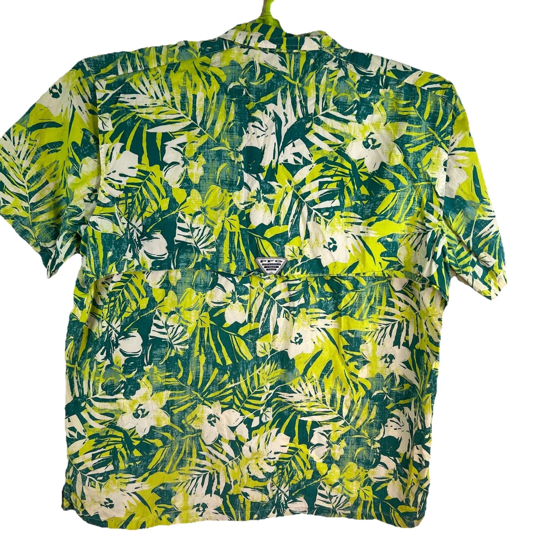 Vintage Columbia PFG Floral Button-Up Shirt Mens L Green Yellow Short Sleeve Shirt Size US L / EU 52-54 / 3 - 2 Thumbnail
