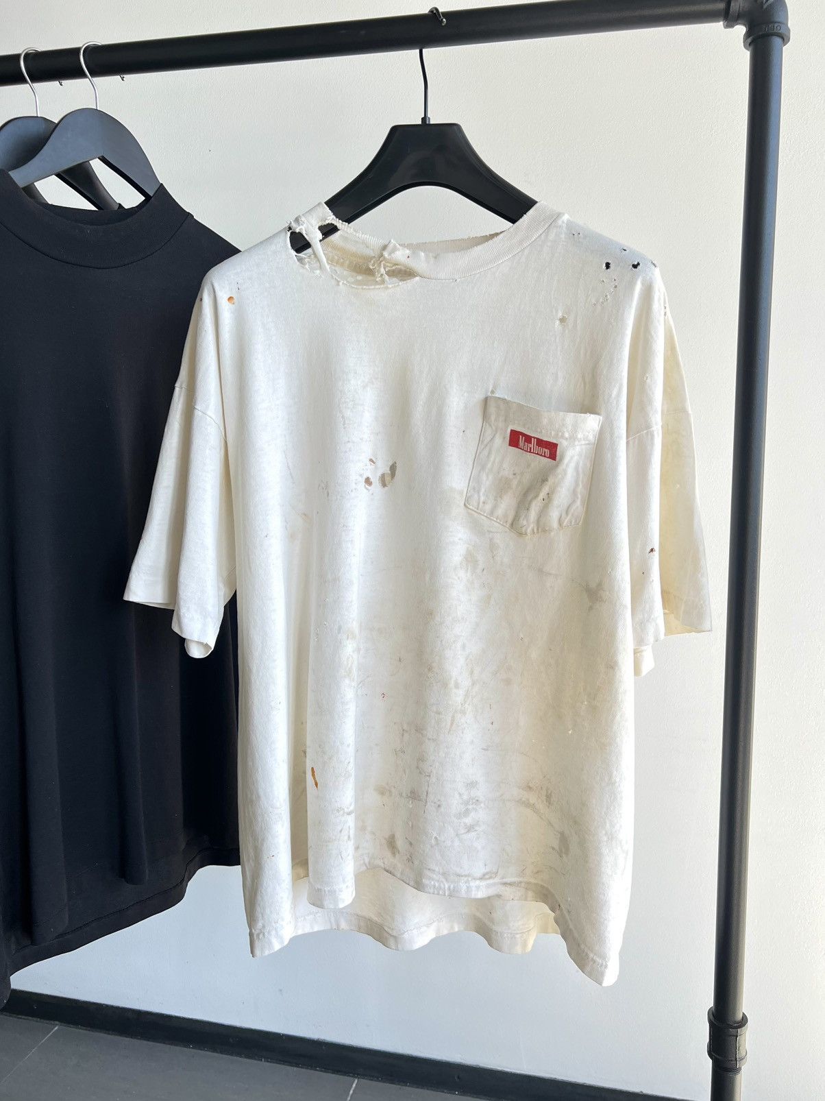 Vintage Thrashed 90s Marlboro Chopper Faded Distressed Grunge Tee Size US L / EU 52-54 / 3 - 3 Thumbnail