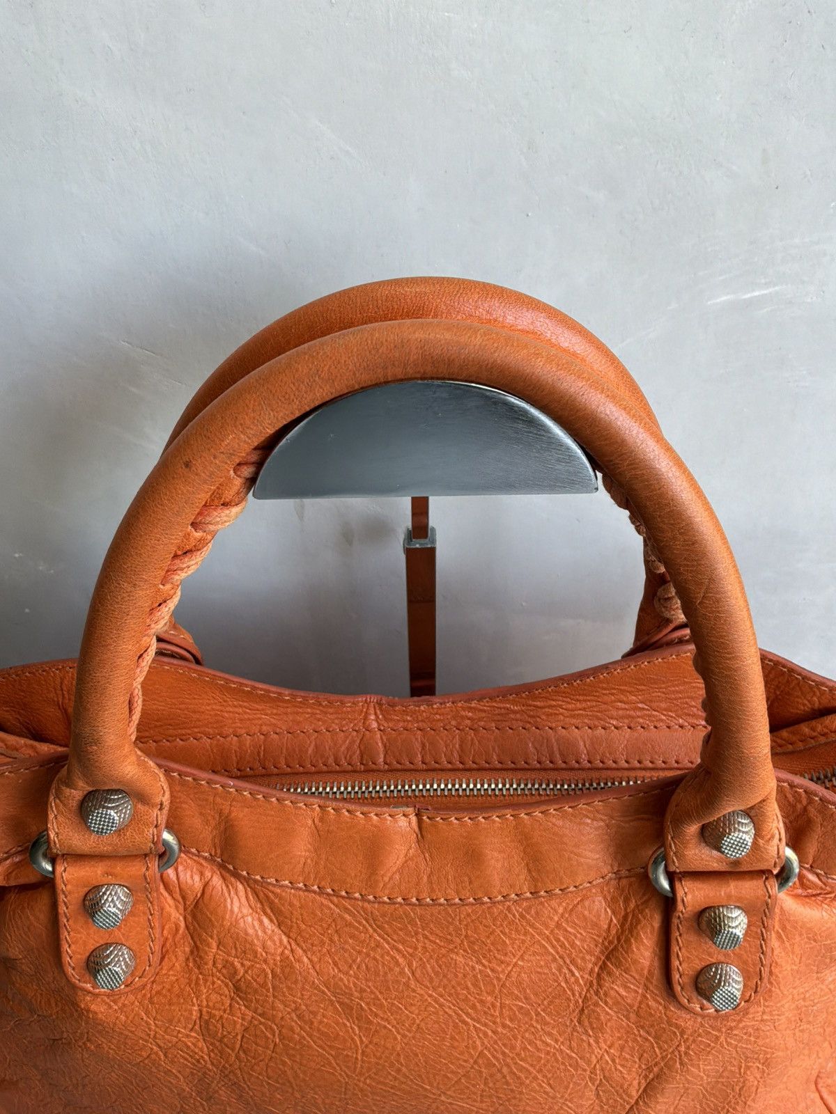 Balenciaga - Motorcyle Town - Orange Lambskin Crossbody Bag