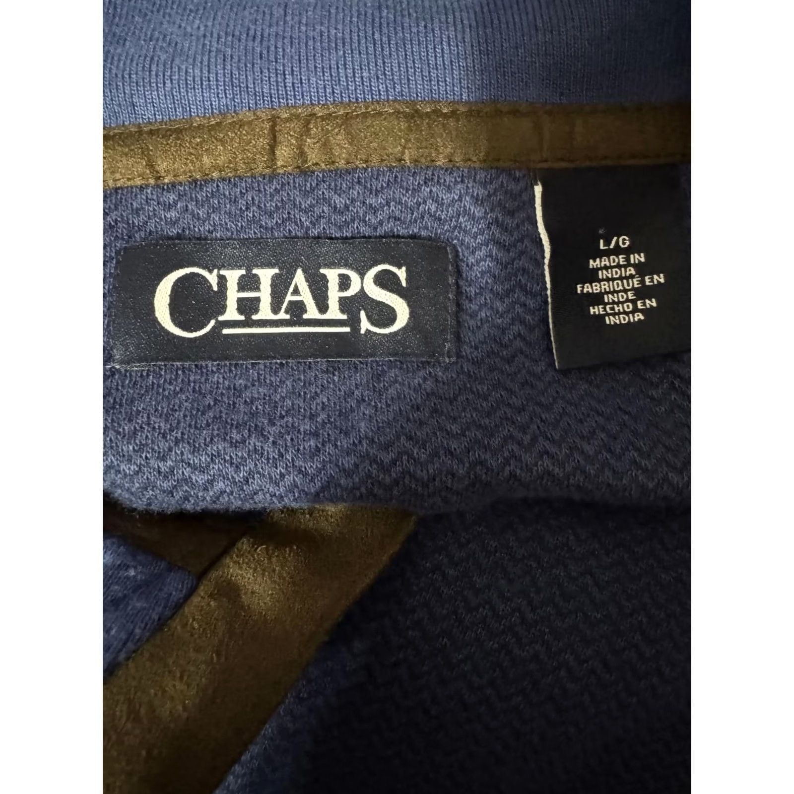 Chaps Chaps Men's Pullover Sweater Jacket Windbreaker Cotton Zip Stand-Up Collar L Navy Blue Regular Size L Size US L / EU 52-54 / 3 - 3 Thumbnail