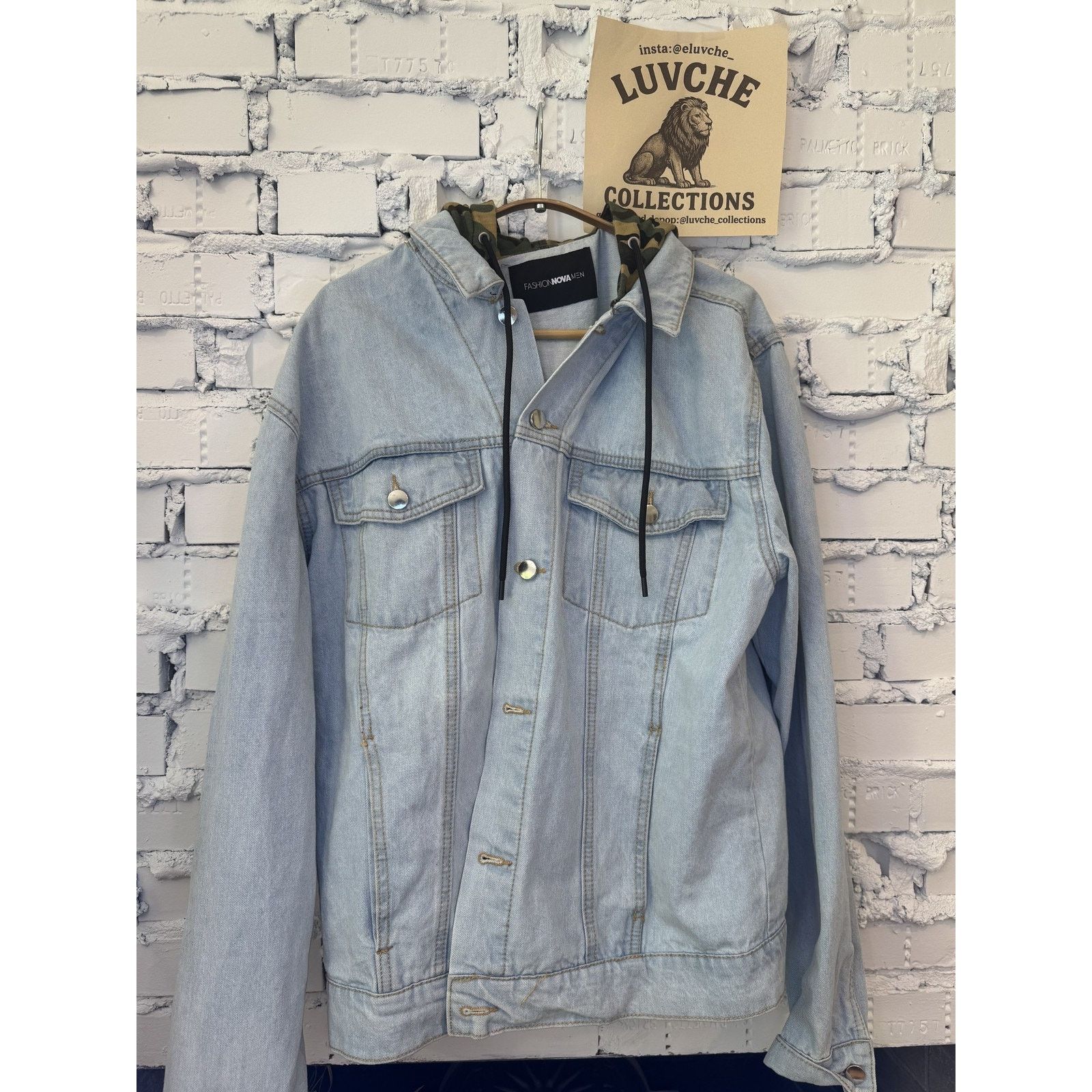 Forever 21 Fashion Nova Mens Large Blue Denim Camo Hood Streetwear Jean Size US L / EU 52-54 / 3 - 1 Thumbnail