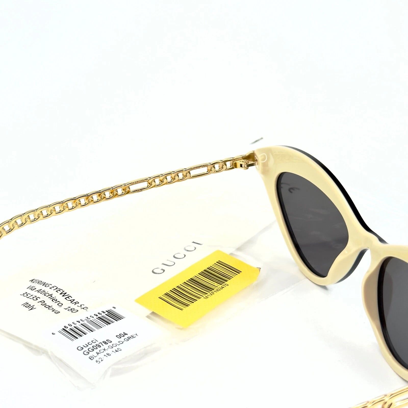 Gucci GUCCI GG0978S CHAIN 0978 Gold Black Crystal Heart 004 Size ONE SIZE - 3 Thumbnail