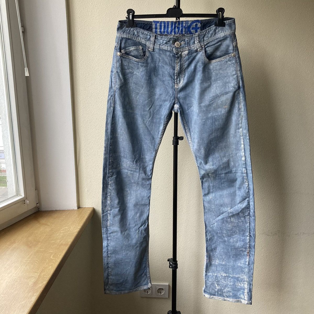 Japan Newspaper Tough Jeans Patchwork