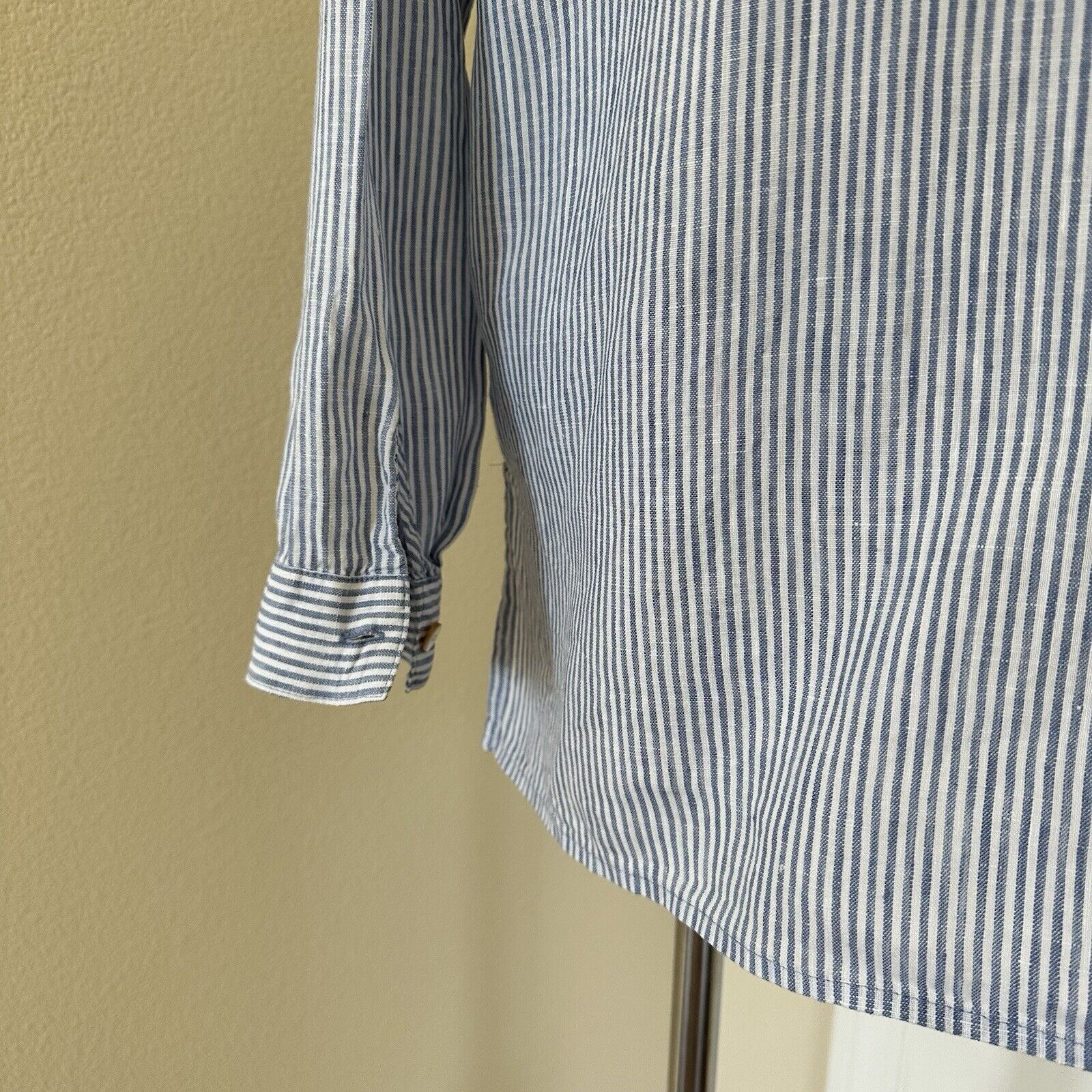 Other J.Jill Love Linen Blue Stripe Shirt Women Size XS 100% Linen Size XS / US 0-2 / IT 36-38 - 7 Thumbnail