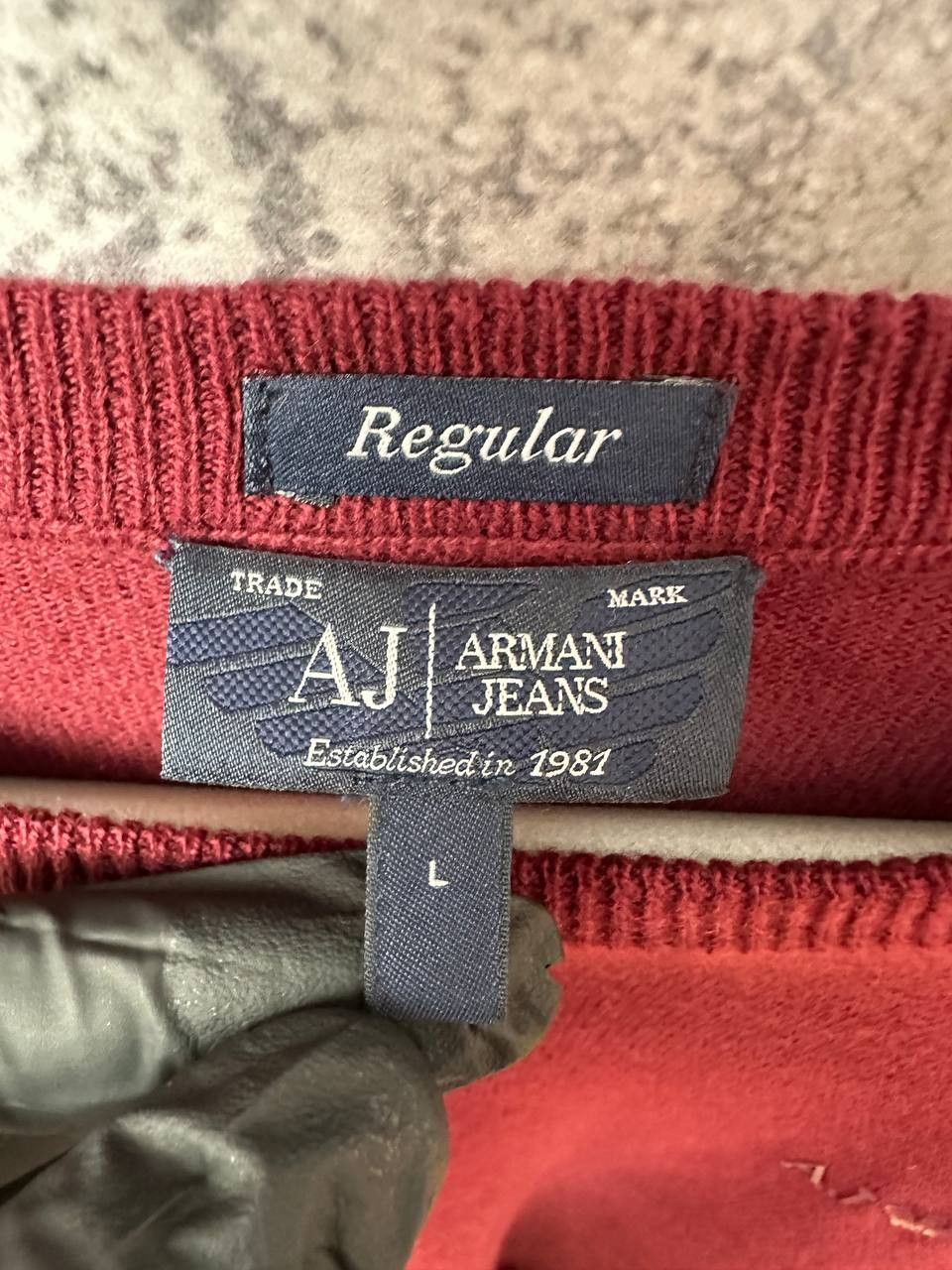 Armani Armani Jeans Vintage Sweater Red Crew Jumper Cotton/Wool Size US L / EU 52-54 / 3 - 12 Thumbnail