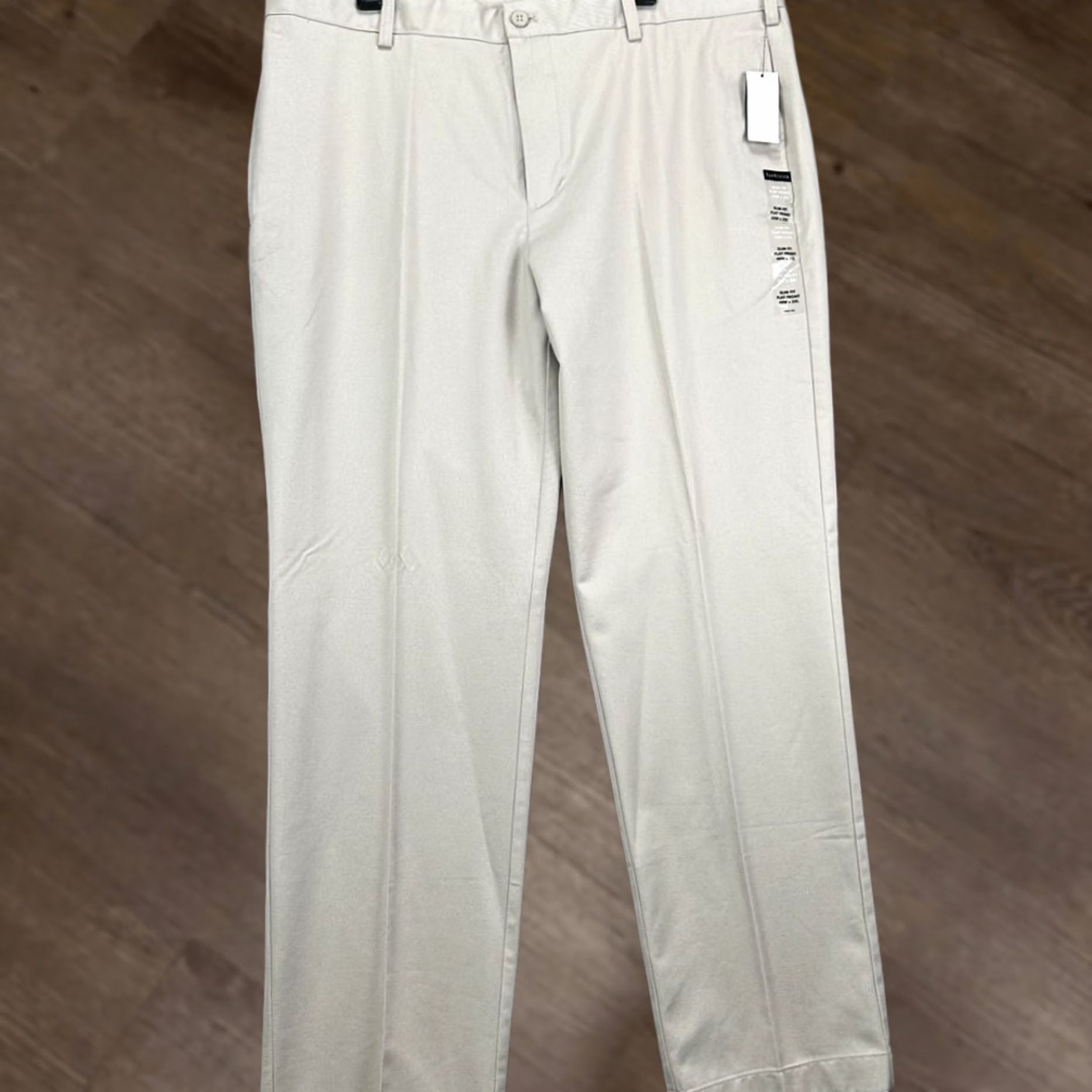 Van Heusen Van Heusen Khakis Pants Mens 40X32 Cream Slim Flat Front Straight Leg New Size US 40 / EU 56 - 1 Thumbnail
