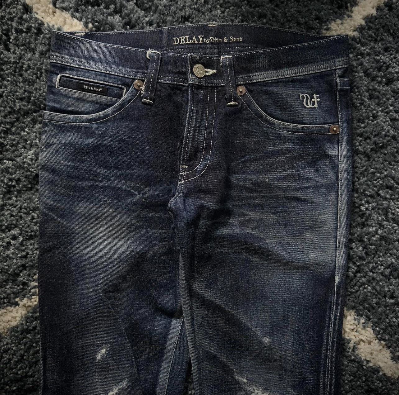 Tornado Mart Delay By Win&Sons Cow Leather Repaired Flared Jeans Size US 32 / EU 48 - 8 Thumbnail