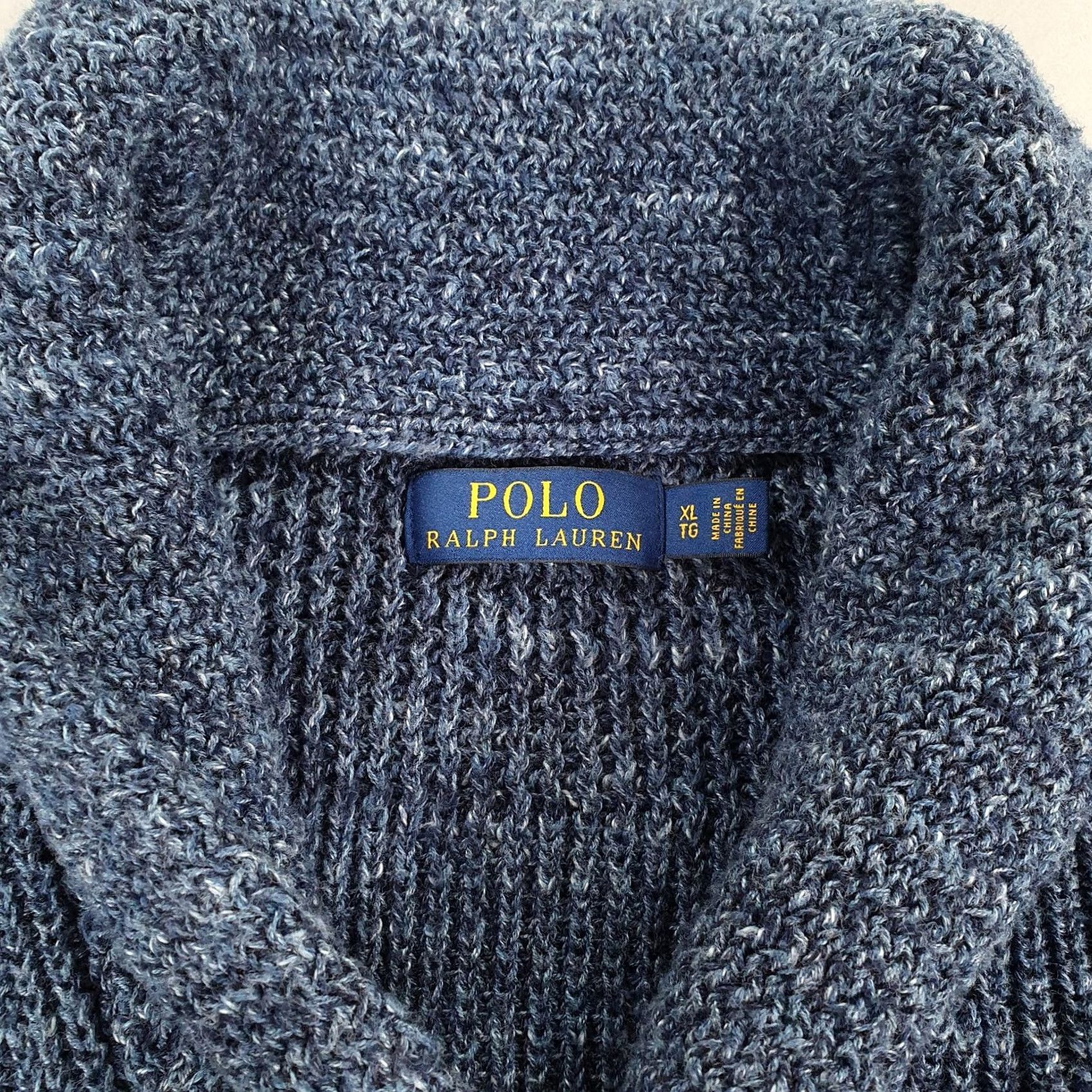 Polo Ralph Lauren Polo Ralph Lauren Cardigan Mens XL Shawl Neck Heavyweight Blue Knit Jumper Pocketed 100% Cotton Winter Regular Size US XL / EU 56 / 4 - 3 Thumbnail
