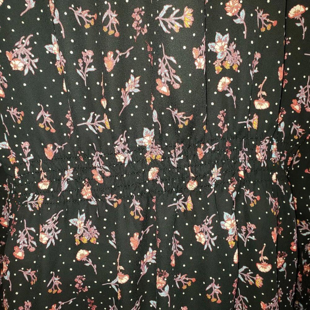 Designer CT378 Pleione Ladies Black Floral Long Sleeve Blouse XL Size XL / US 12-14 / IT 48-50 - 5 Thumbnail