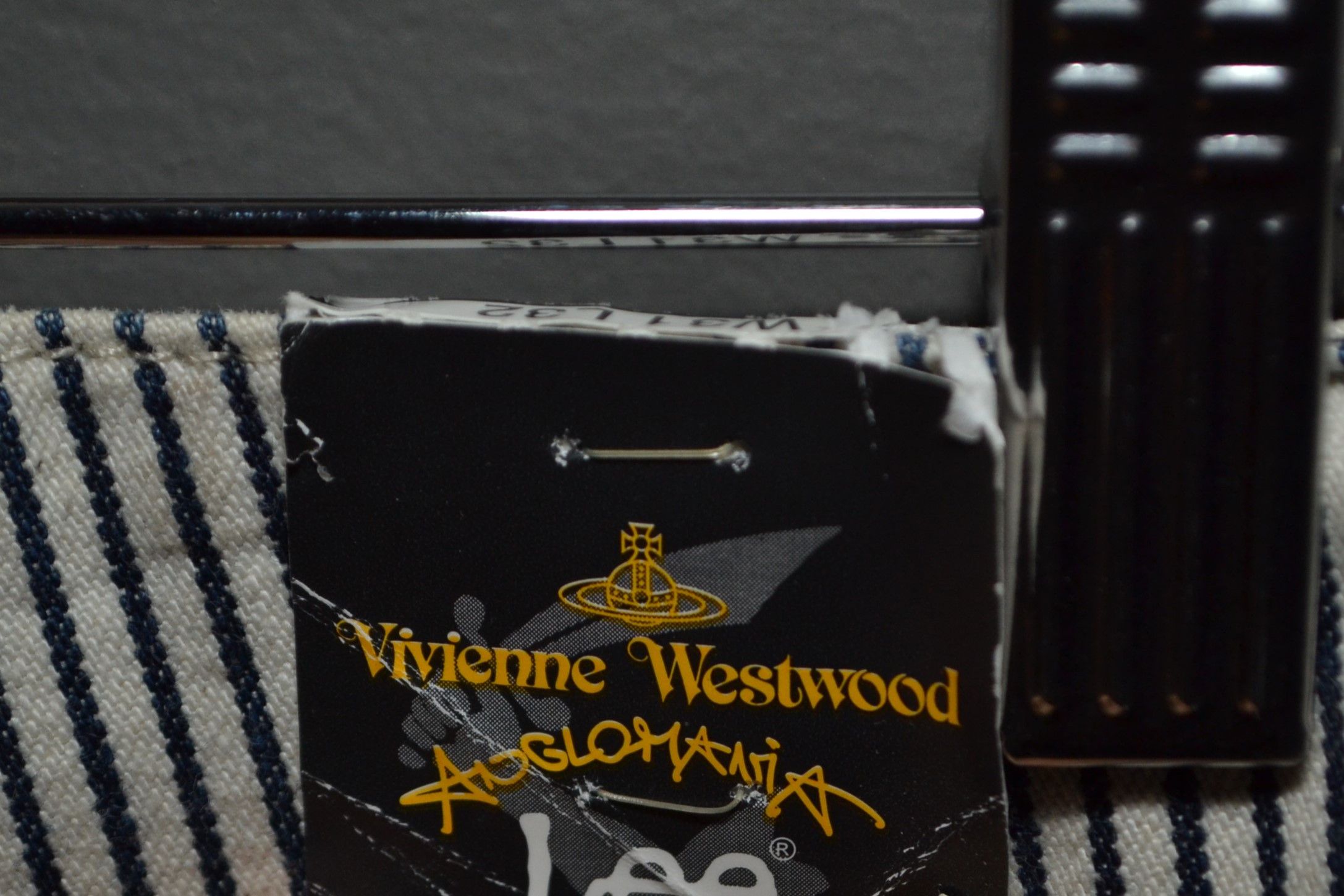 Lee × Vivienne Westwood Vivienne Westwood Bondage Jean Bag Striped Pants Lee 31 32 Size US 31 - 7 Thumbnail
