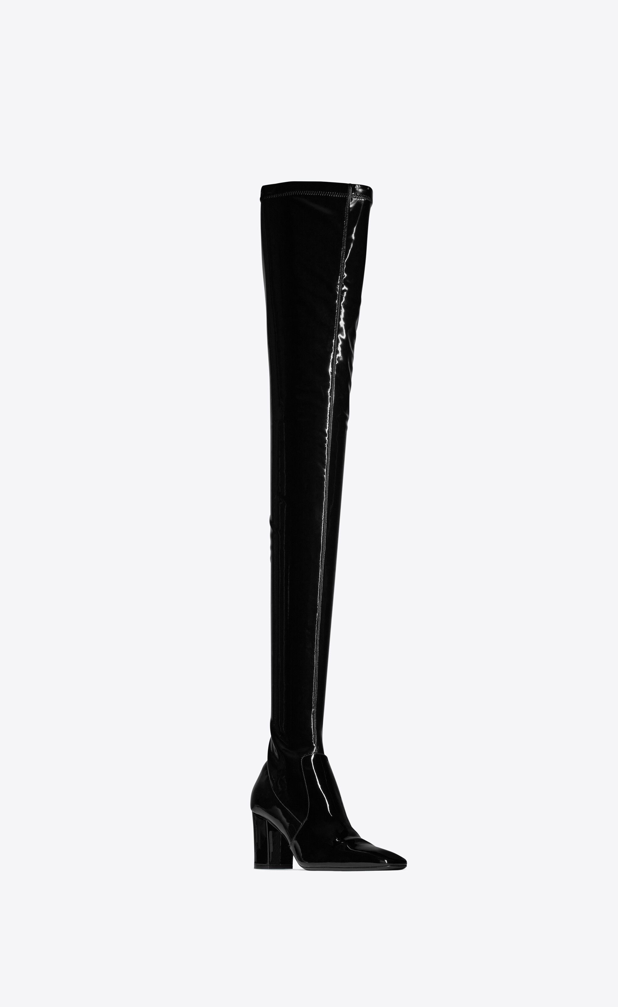 Saint Laurent Paris o1bcso1str0426 Betty Over-The Knee Boots in Black Size US 8 / IT 38 - 4 Thumbnail