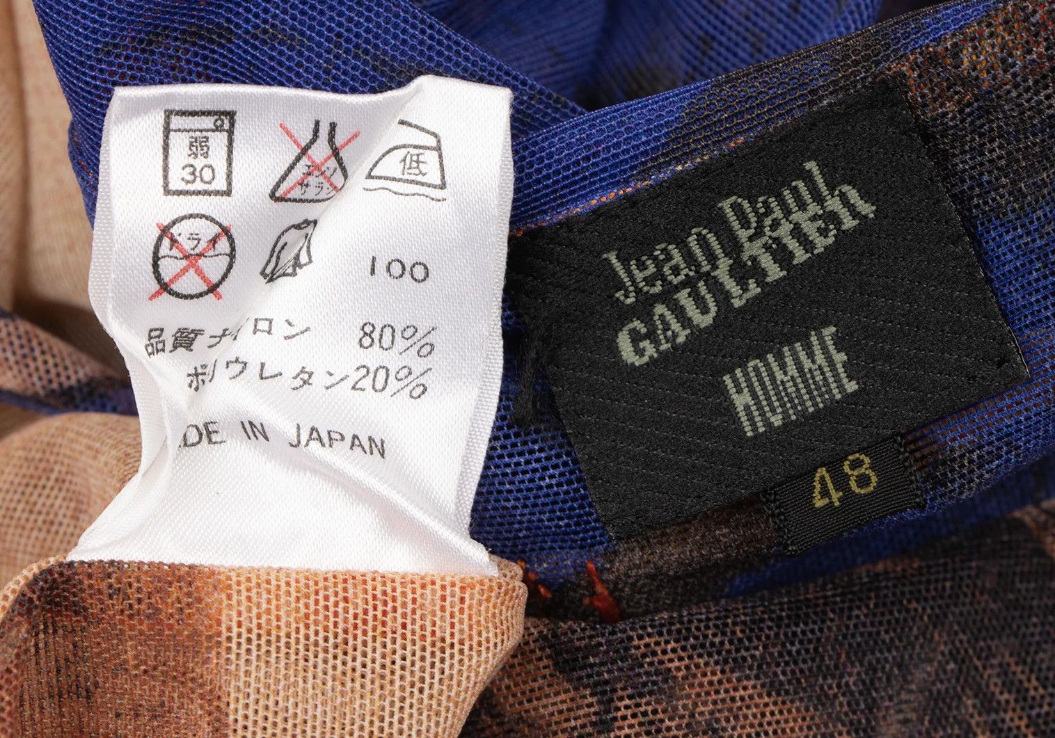 Jean Paul Gaultier Spider Print Power Net Cut T-shirt in Blue, Tea, Orange Size US M / EU 48-50 / 2 - 16 Thumbnail