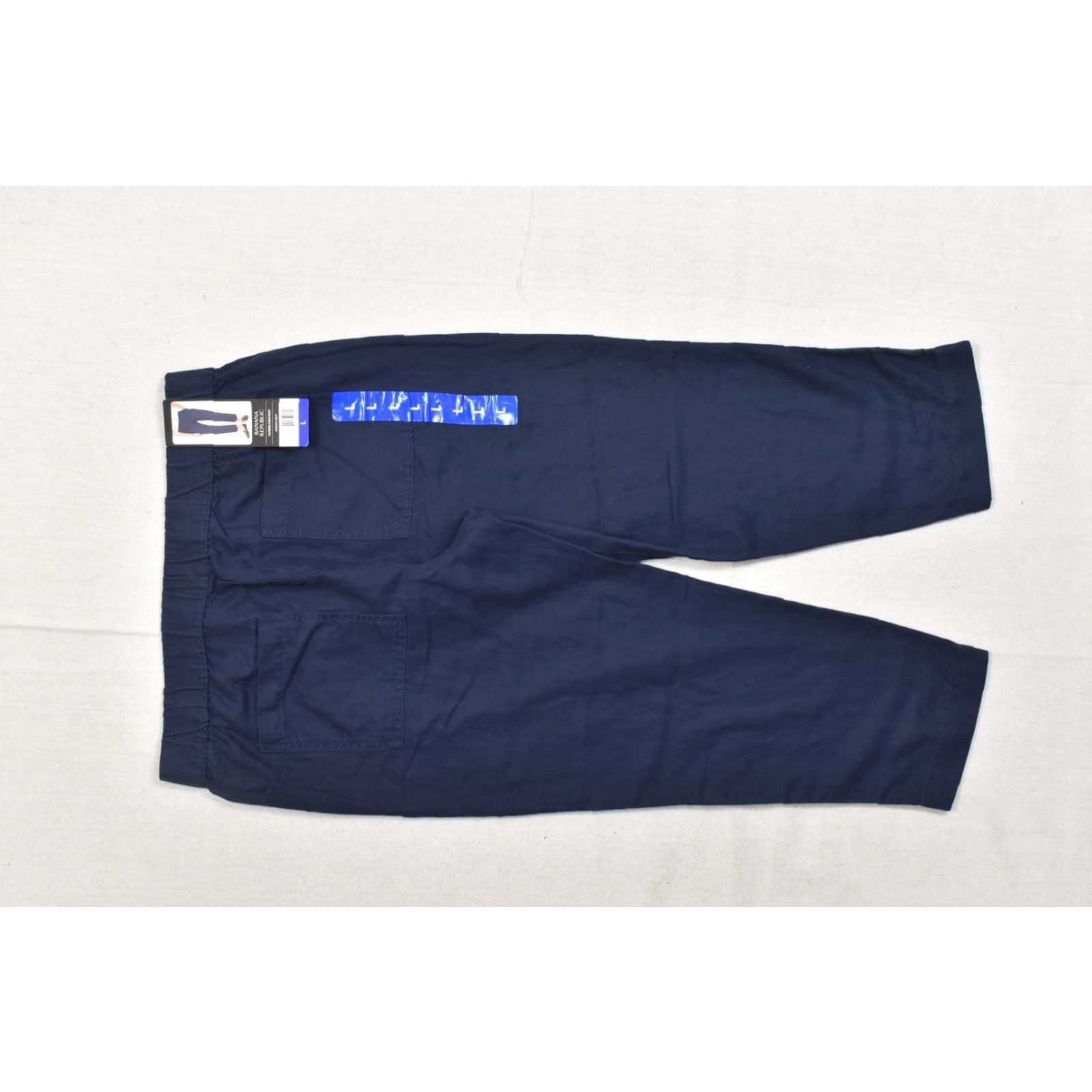 Banana Republic Banana Republic Women Tapered Crop Pant Size L Navy Blue Lyocell Linen Blend NEW Size 36" / US 14 / IT 50 - 8 Thumbnail