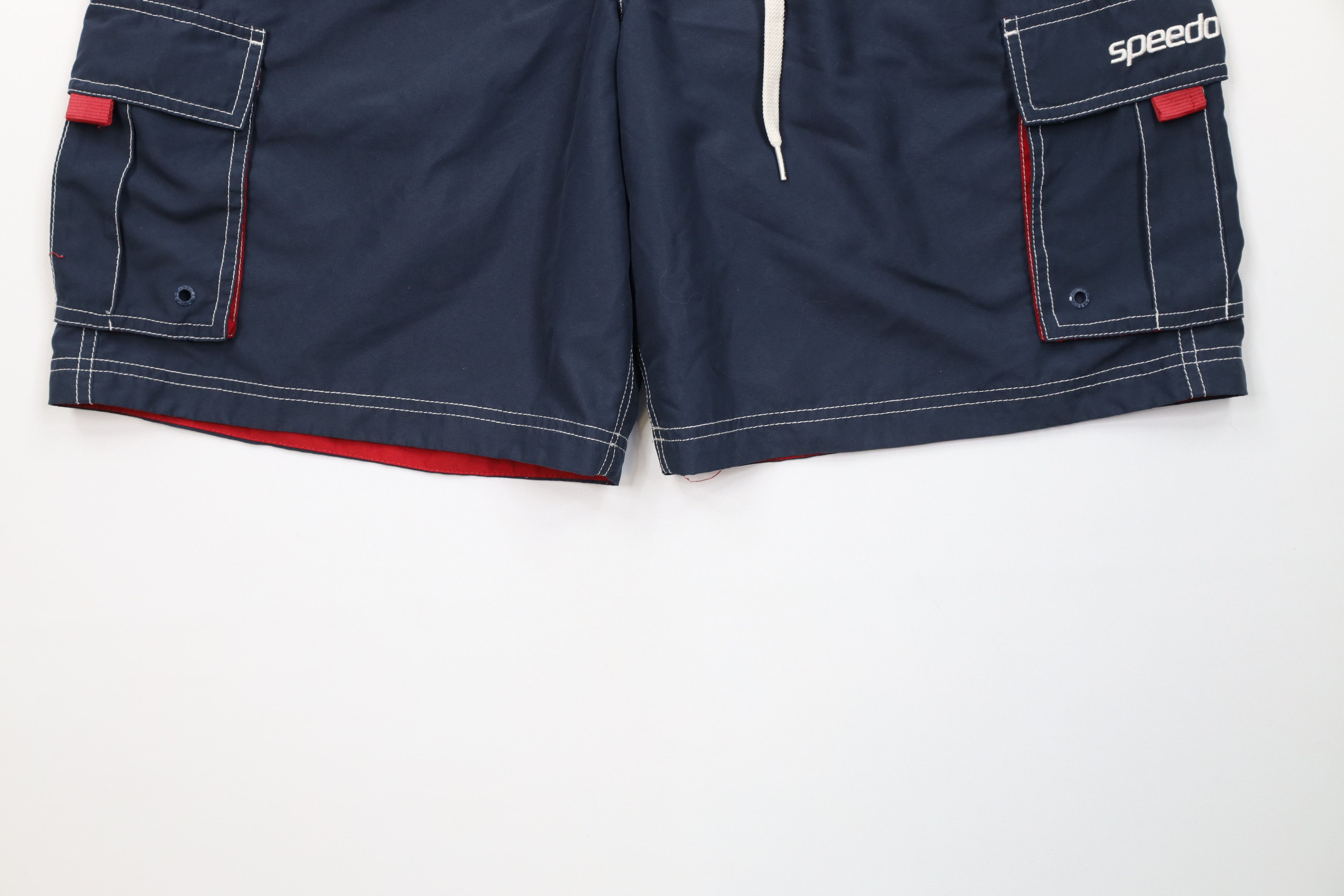 Speedo Vintage Speedo Spell Out Lined Cargo Shorts Swim Trunks Blue Size US 32 / EU 48 - 4 Thumbnail