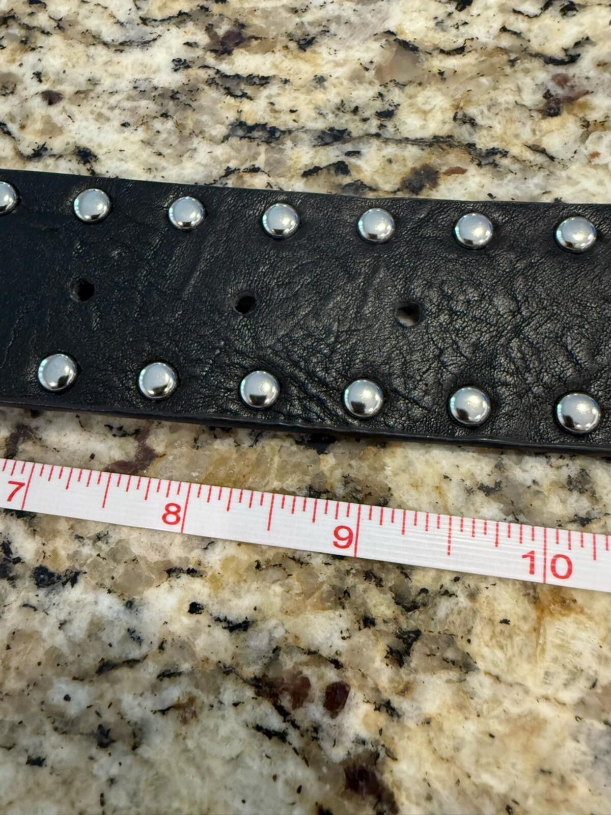 Other Black Faux Leather Silver studded western belt SZ 42” Size ONE SIZE - 7 Thumbnail
