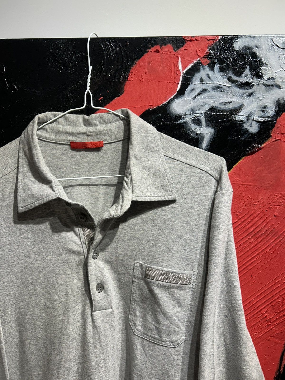 Long sleeve polo with pocket