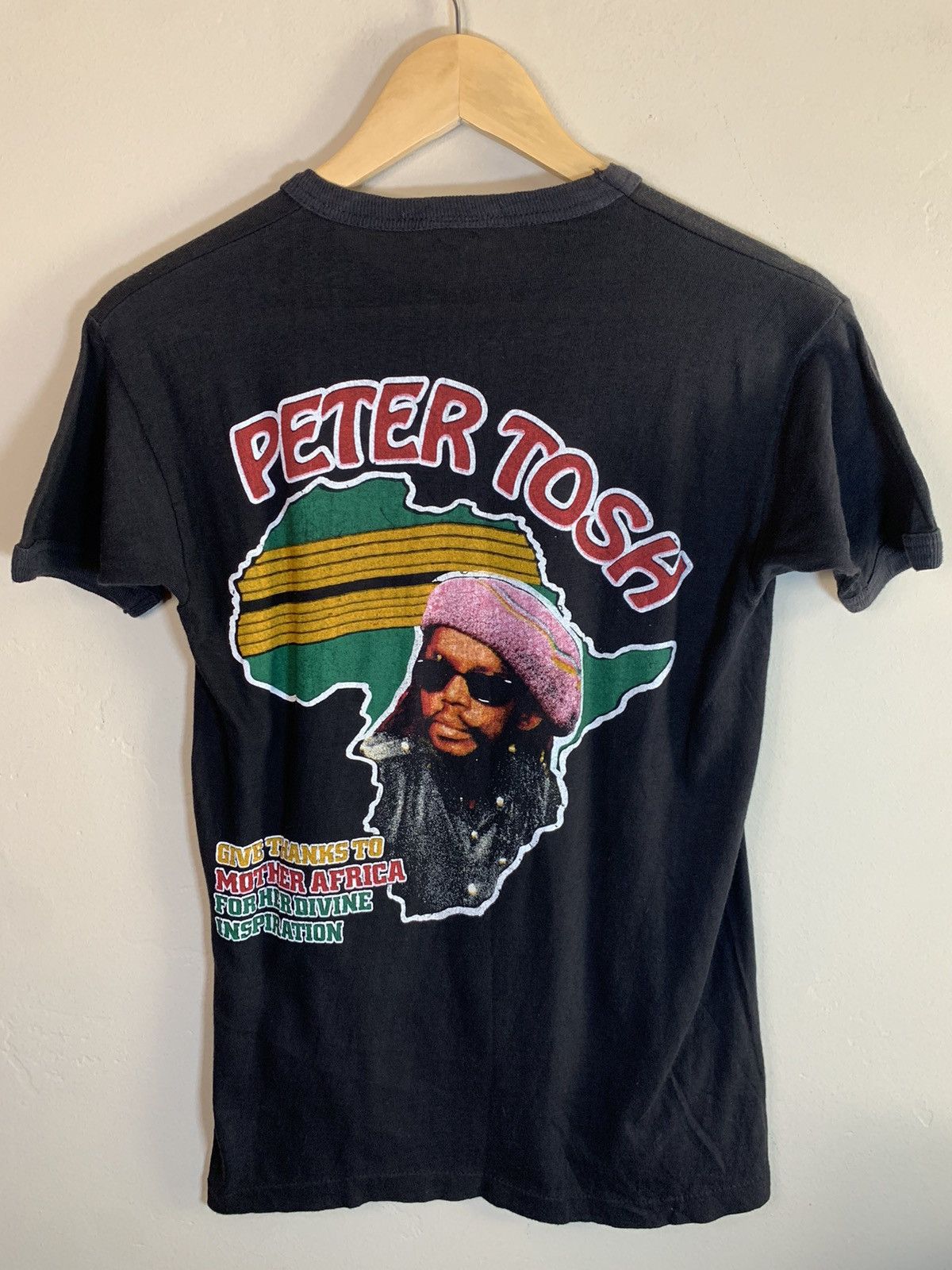 Band Tees *RARE* Vintage 1983 Peter Tosh Mama Africa Tour Reggae Shirt Size US S / EU 44-46 / 1 - 2 Thumbnail