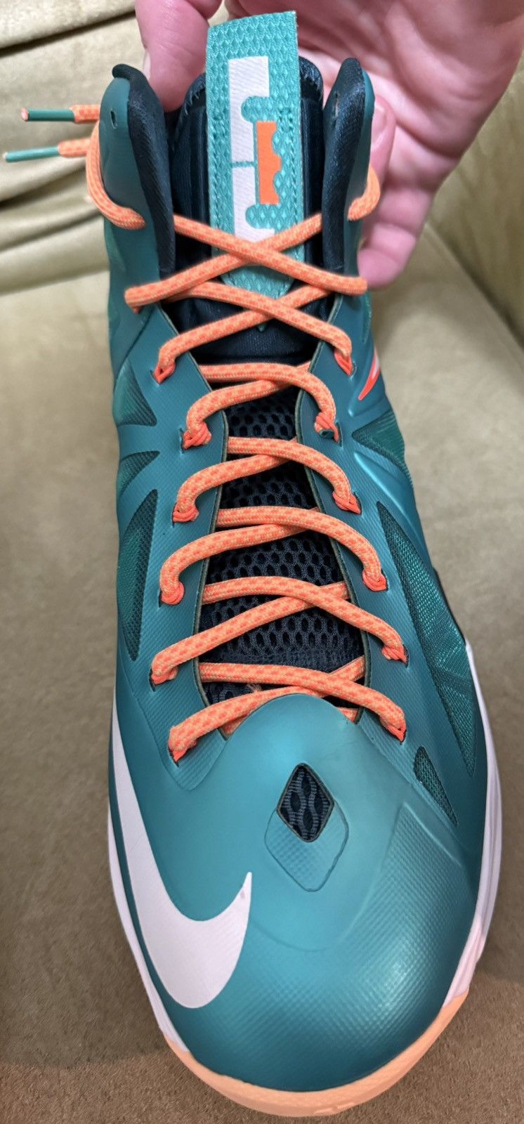 Nike Nike LeBron X (10) “Miami Dolphins” mid-top sneakers NEW 12 Size US 12 / EU 45 - 7 Thumbnail