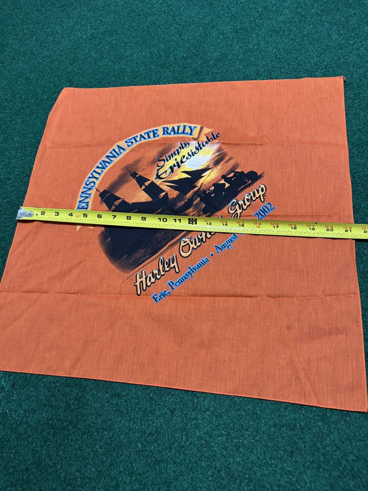 Harley Davidson × Vintage Vintage Y2K Harley Davidson Erie Pa Hog State Rally Bandana Size ONE SIZE - 4 Thumbnail