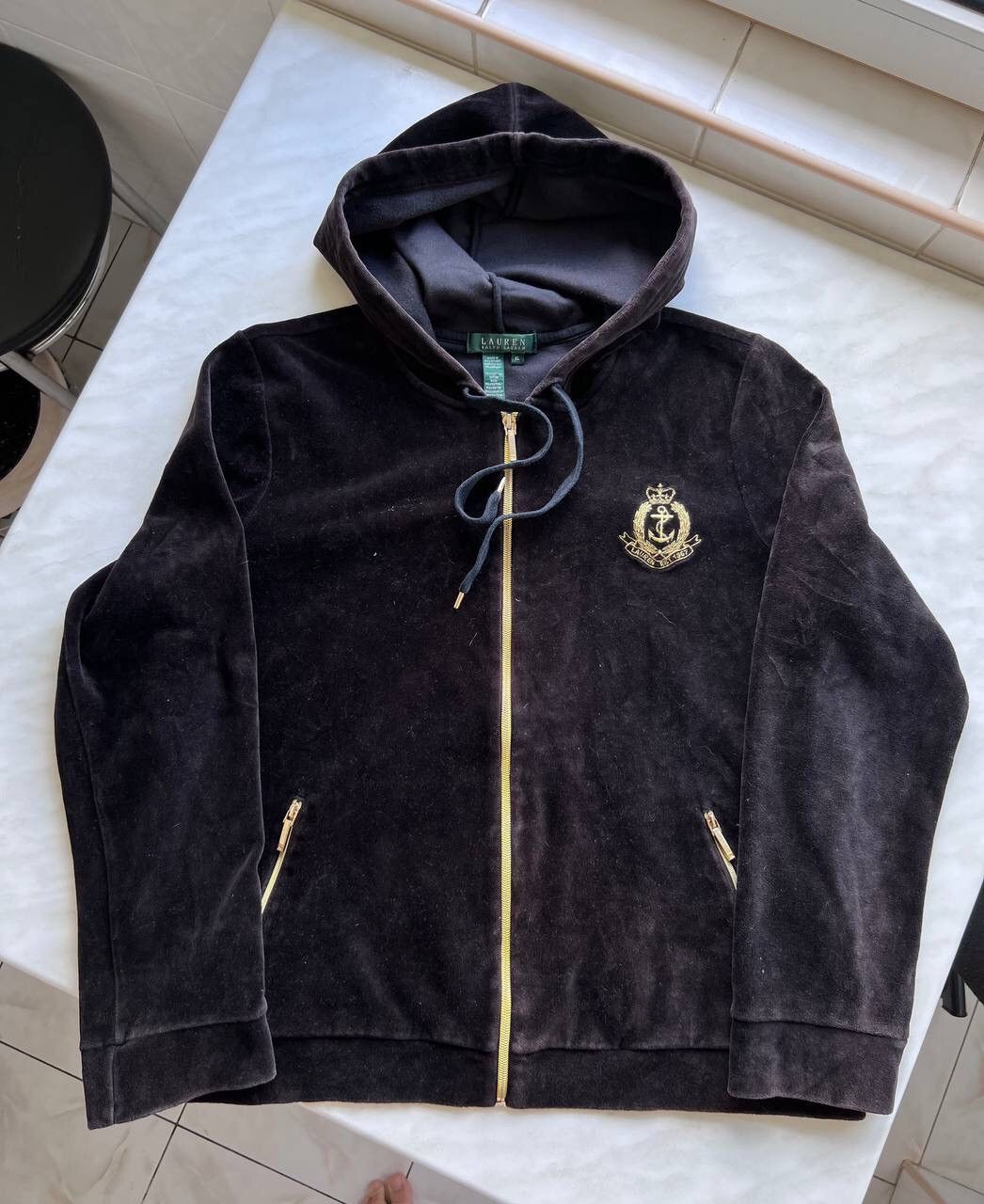 Polo Ralph Lauren Polo Ralph Lauren Velour Anchor Embroidered Zip Hooded 00s Size US L / EU 52-54 / 3 - 3 Thumbnail