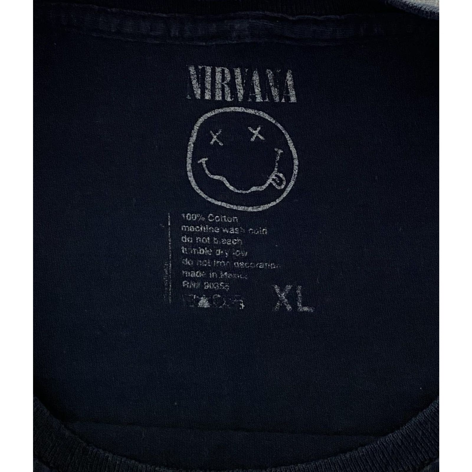 Vintage Nirvana Shirt Mens XL Black Tie Dye Smiley Face Graphic Band Tee Grunge Rock Size US XL / EU 56 / 4 - 3 Thumbnail