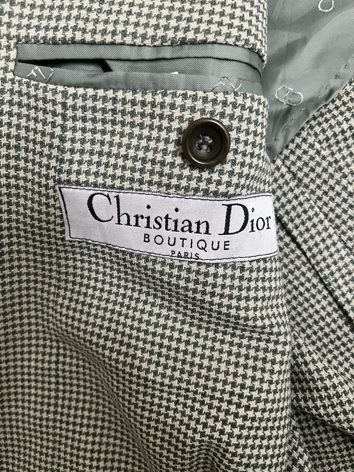 Christian Dior Monsieur × Dior × Vintage Vintage 90s Christian Dior Paris Houndstooth Blazer Jacket Size 44R - 11 Thumbnail