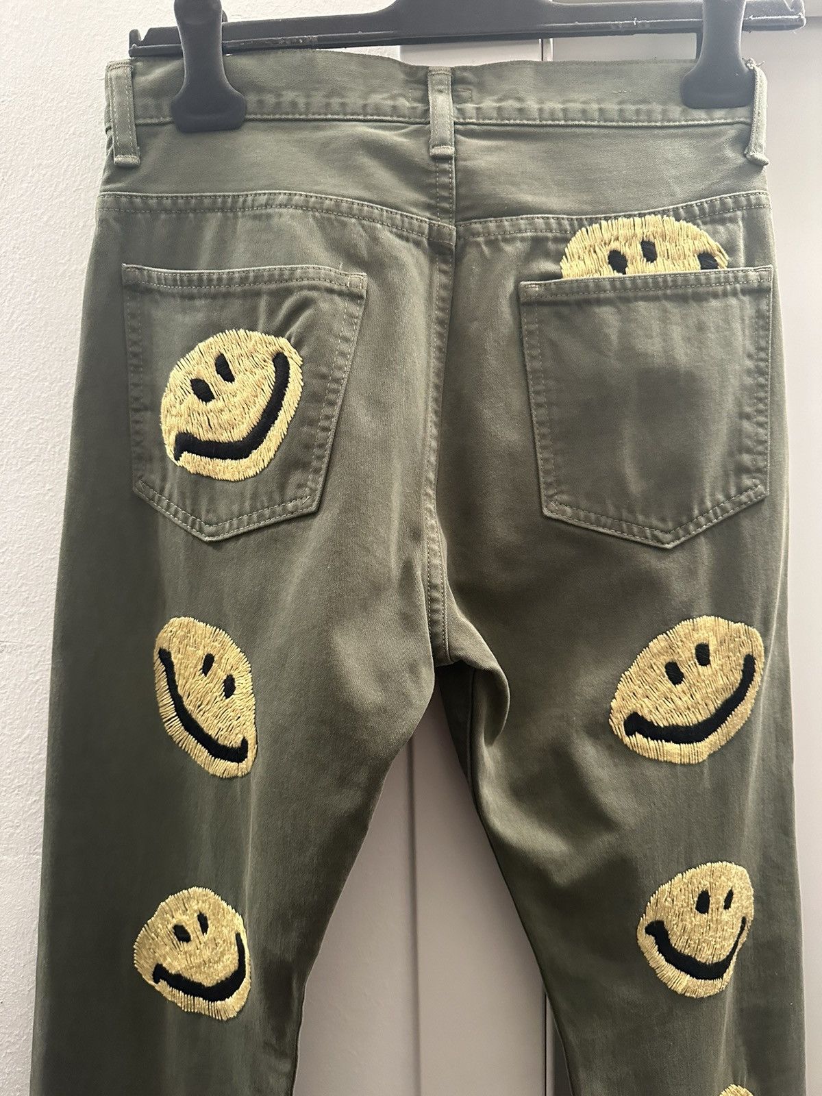 image of Kapital Smiley Jeans in Green, Men's (Size 28)