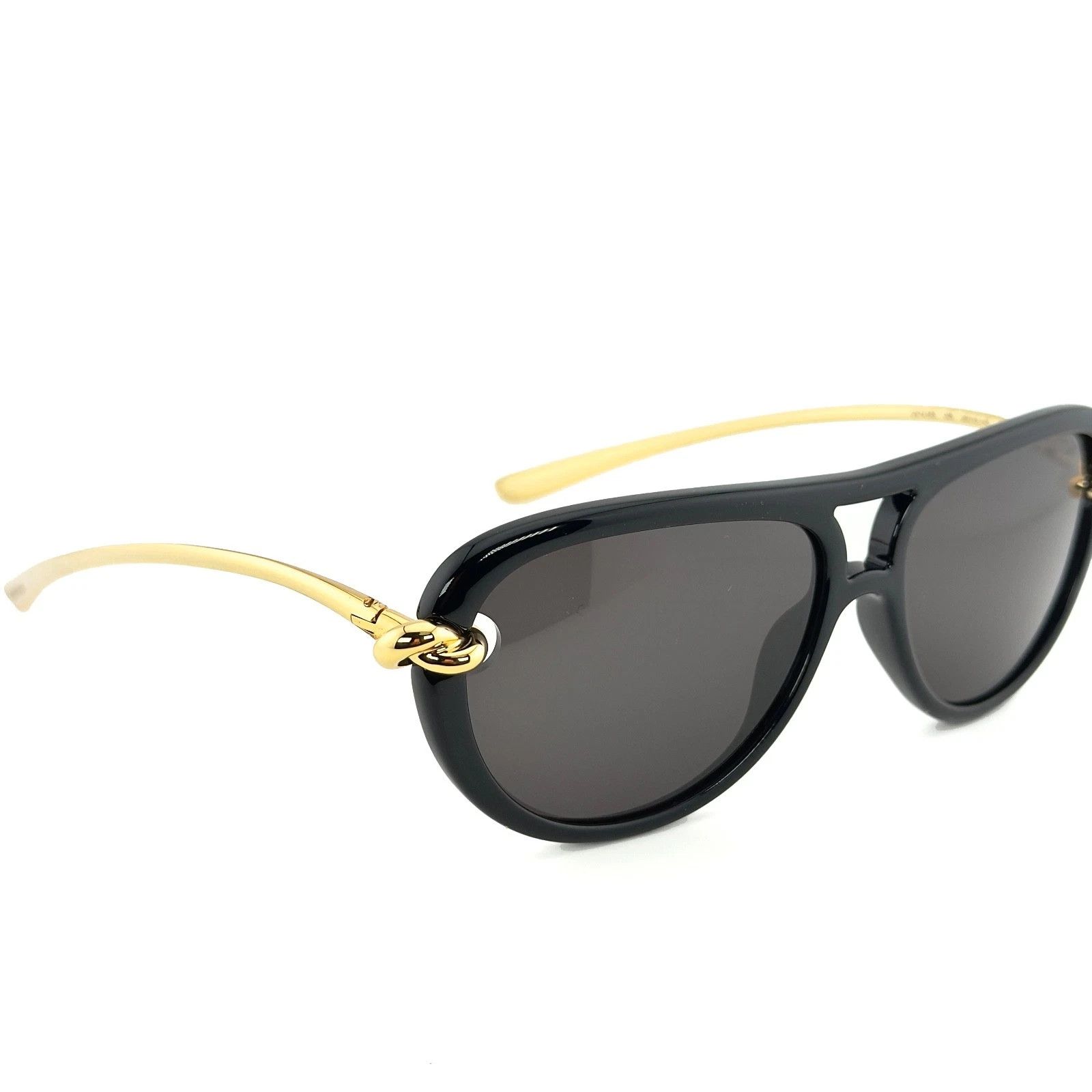 Bottega Veneta BOTTEGA VENETA 1418 KNOT Pilot BV1418S Gold Black Metal 005 Size ONE SIZE - 2 Thumbnail
