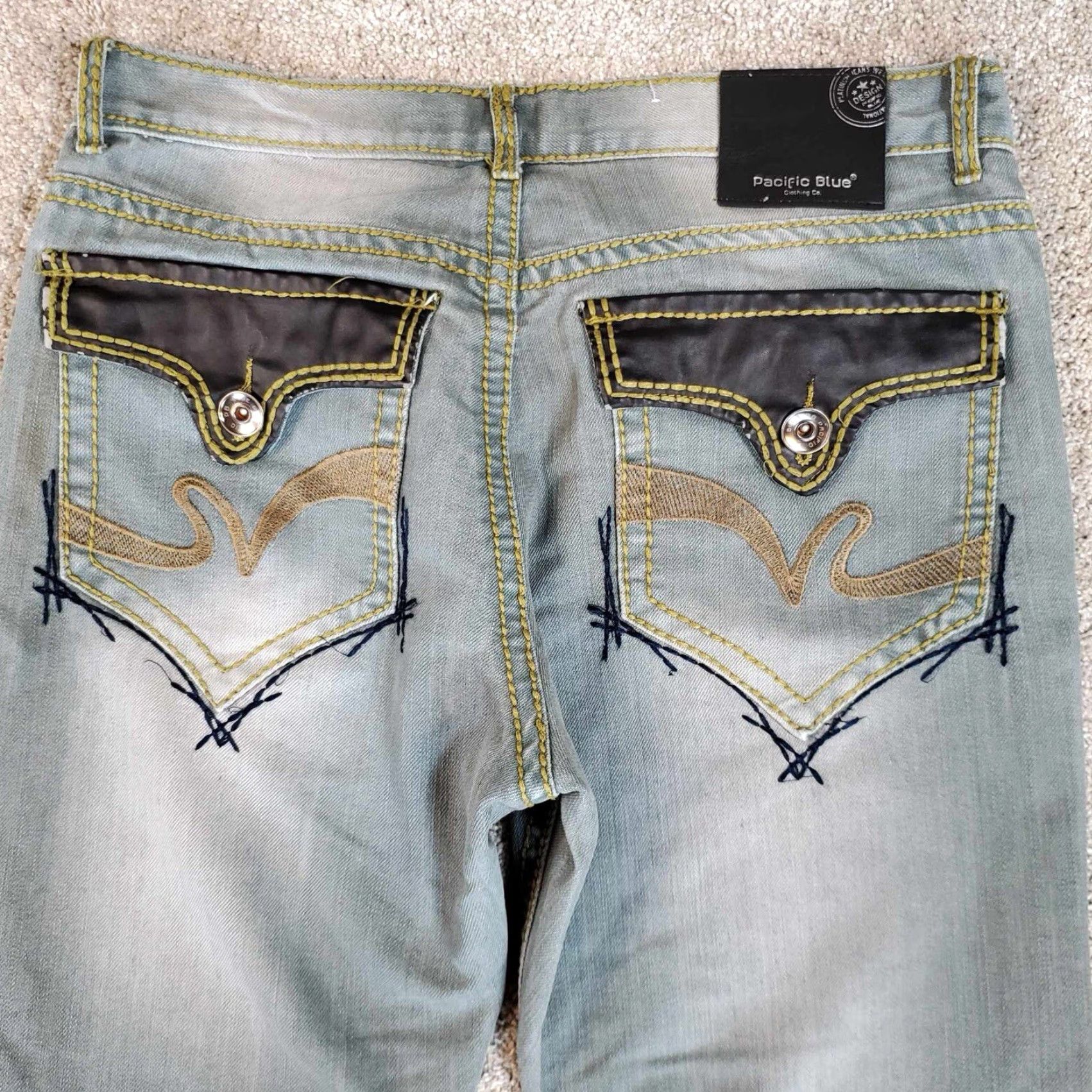 CO VINTAGE Pacific Blue Clothing Co Pants Jeans Denim Men 34 Regular 32in Blue Size 34 Adult Mens Size US 34 / EU 50 - 2 Thumbnail