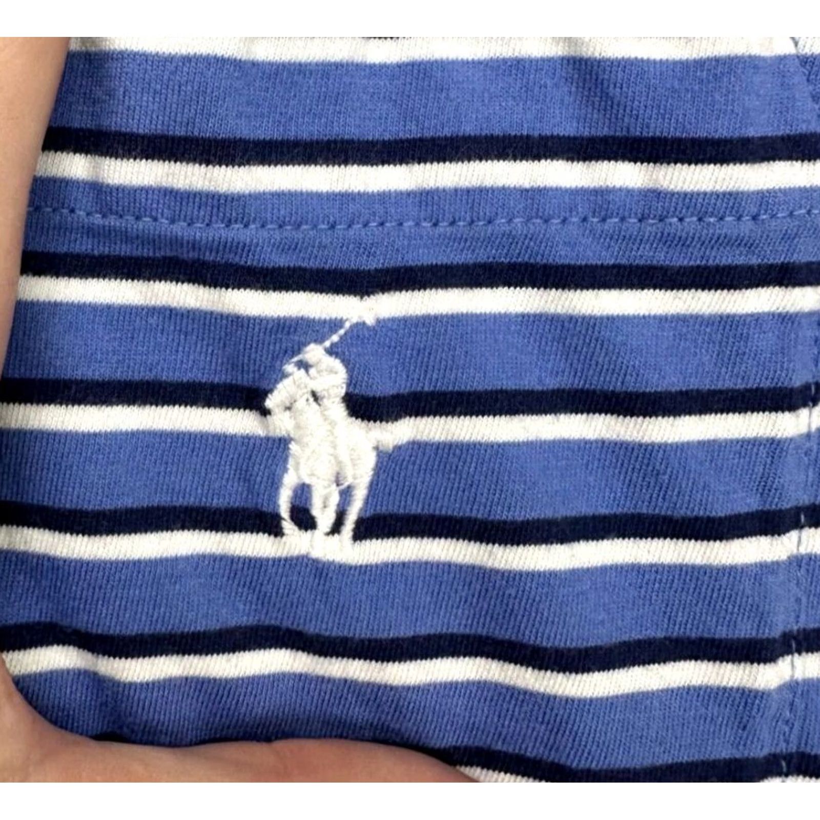 Polo Ralph Lauren Polo Ralph Lauren Shirt Adult Large Blue Striped Polo Classic Fit Pony Rugby Men Size US L / EU 52-54 / 3 - 7 Thumbnail