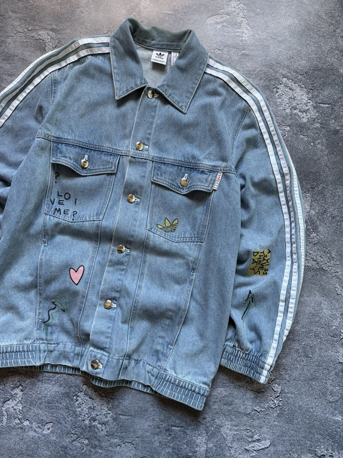 Adidas Adidas x Florucci Y2K Streetwear Women’s Denim Jacket Rare Size XS / US 0-2 / IT 36-38 - 3 Thumbnail